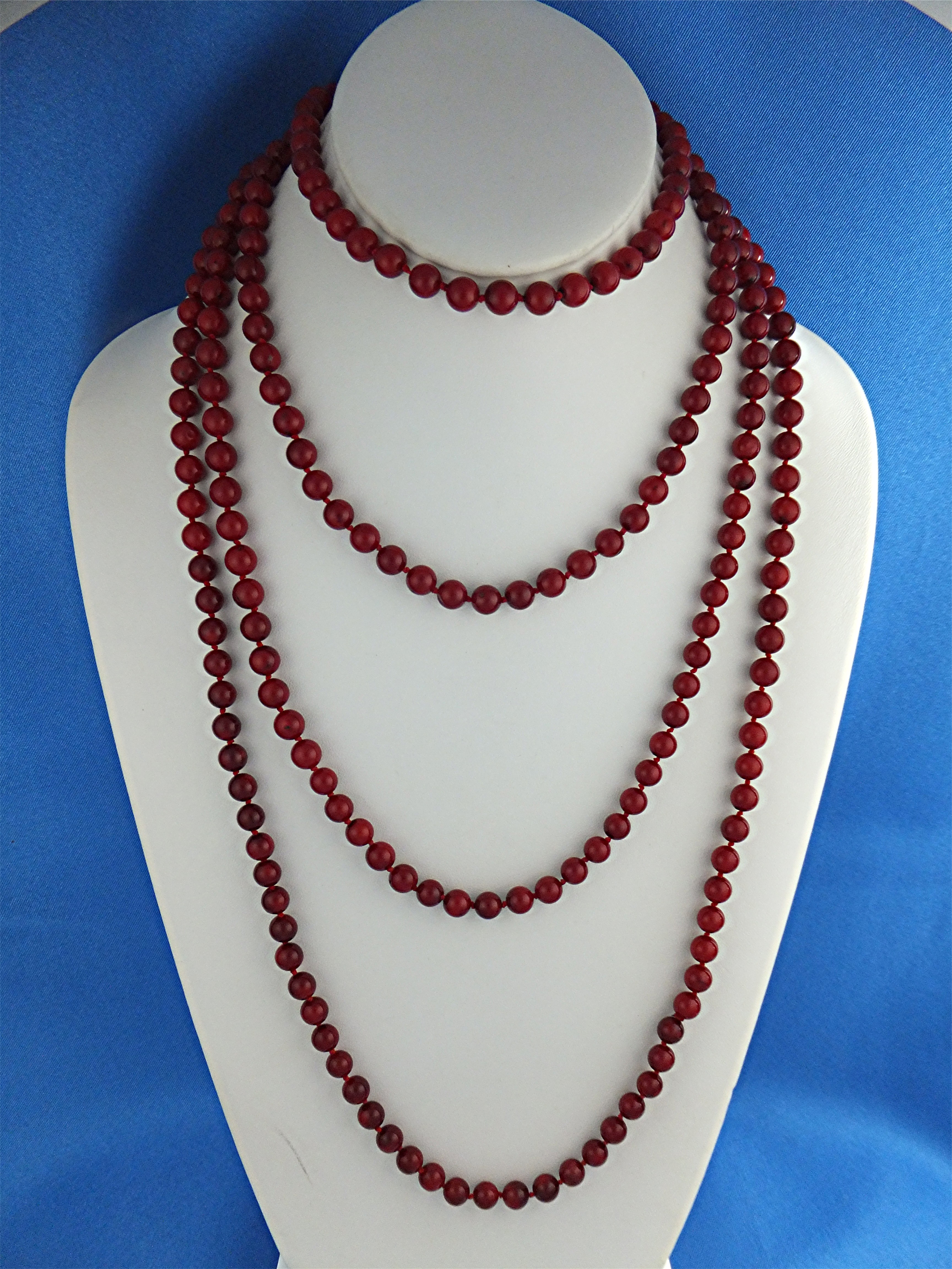 Necklace Red Coral 80 Inches Long