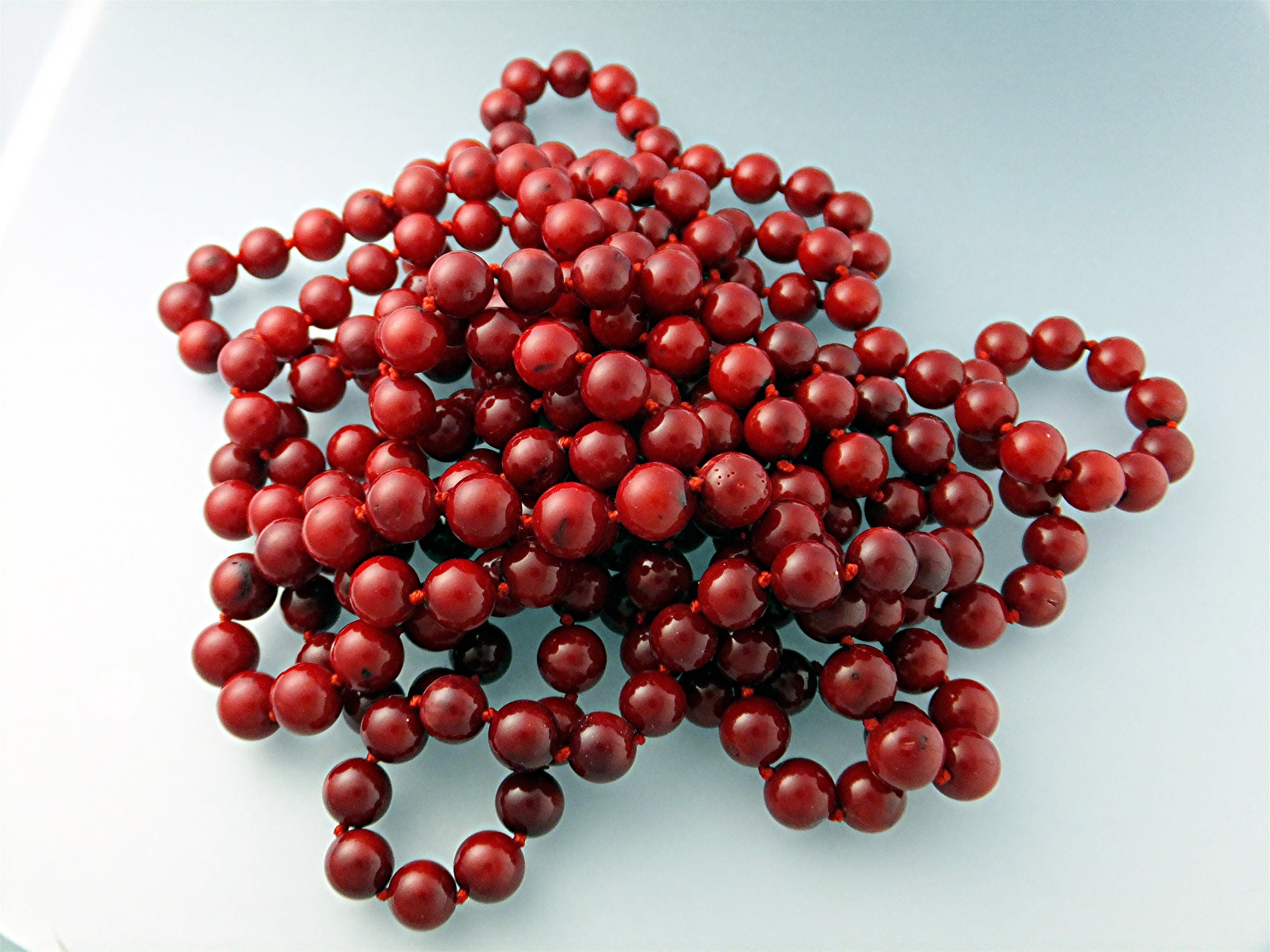 Necklace Red Coral 80 Inches Long