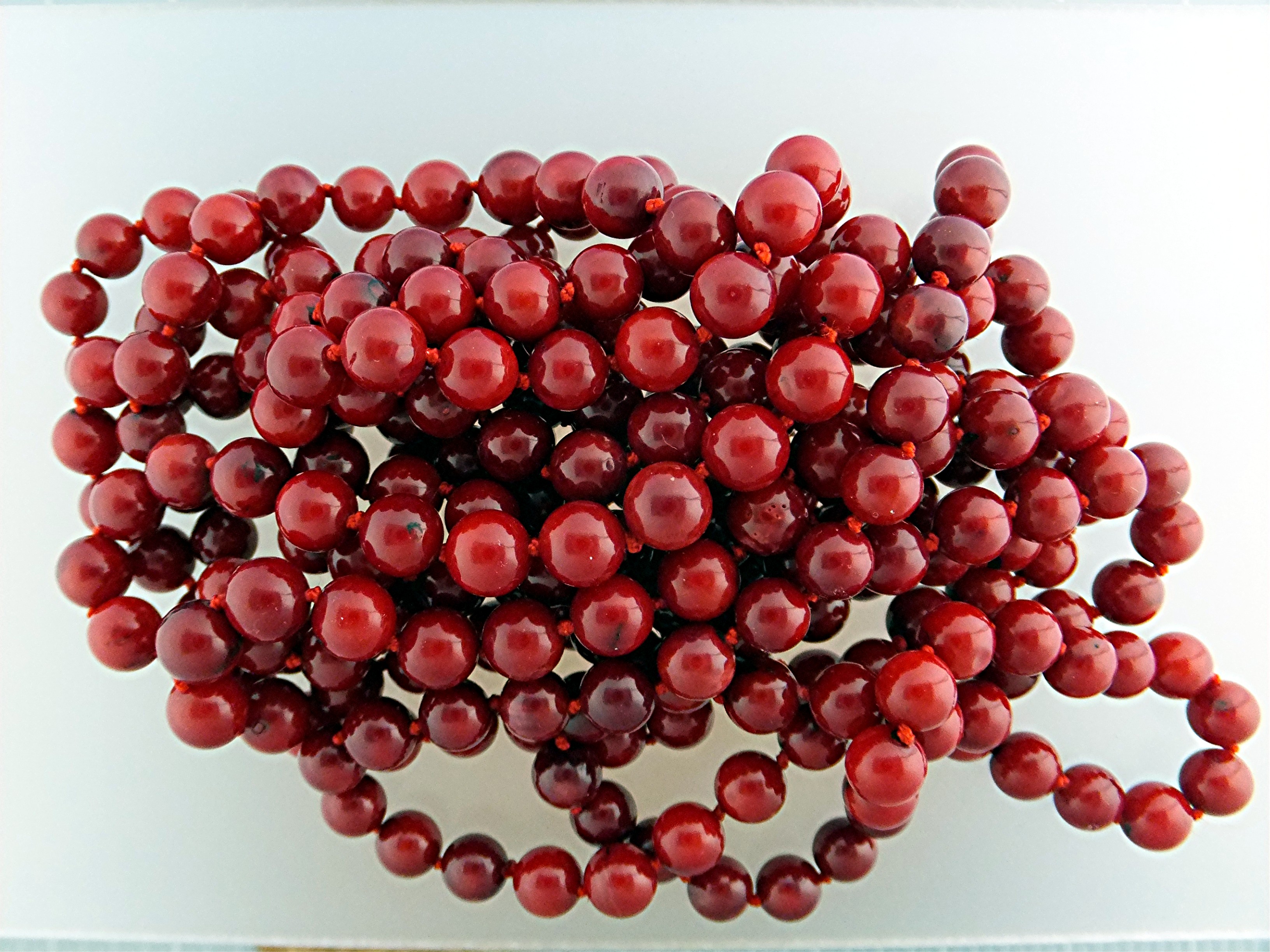 Necklace Red Coral 80 Inches Long