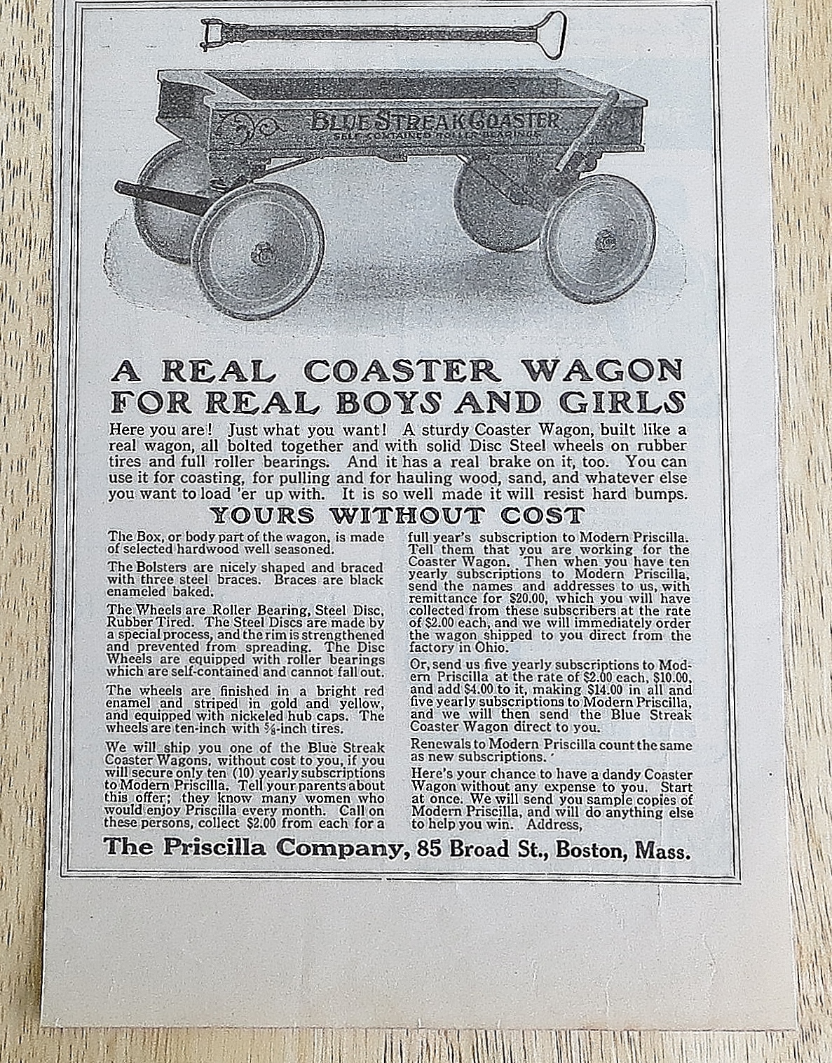1922 Priscilla Co. With Coaster Wagon