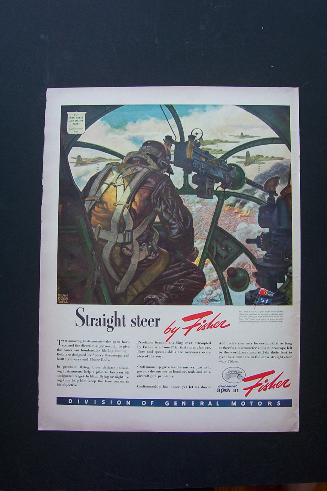1943 Body By Fisher w/ Planes Bombing By Dean Cornwell