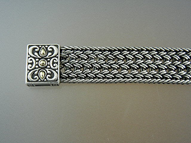 Samuel Benham 18K Gold Sterling Silver Blue Topaz Brace