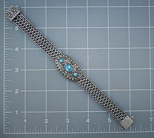 Samuel Benham 18K Gold Sterling Silver Blue Topaz Brace