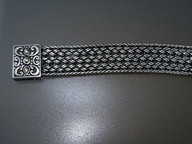 Samuel Benham 18K Gold Sterling Silver Blue Topaz Brace