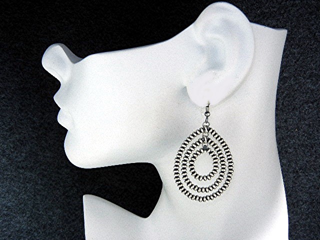 Navajo Pearls Sterling Silver Hook Earrings