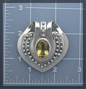 Pendant Sterling Silver CITRINE  Large.