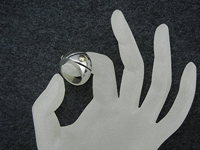 John Atencio 18K Gold Sterling Silver Dome Ring
