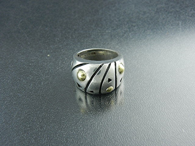 John Atencio 18K Gold Sterling Silver Dome Ring