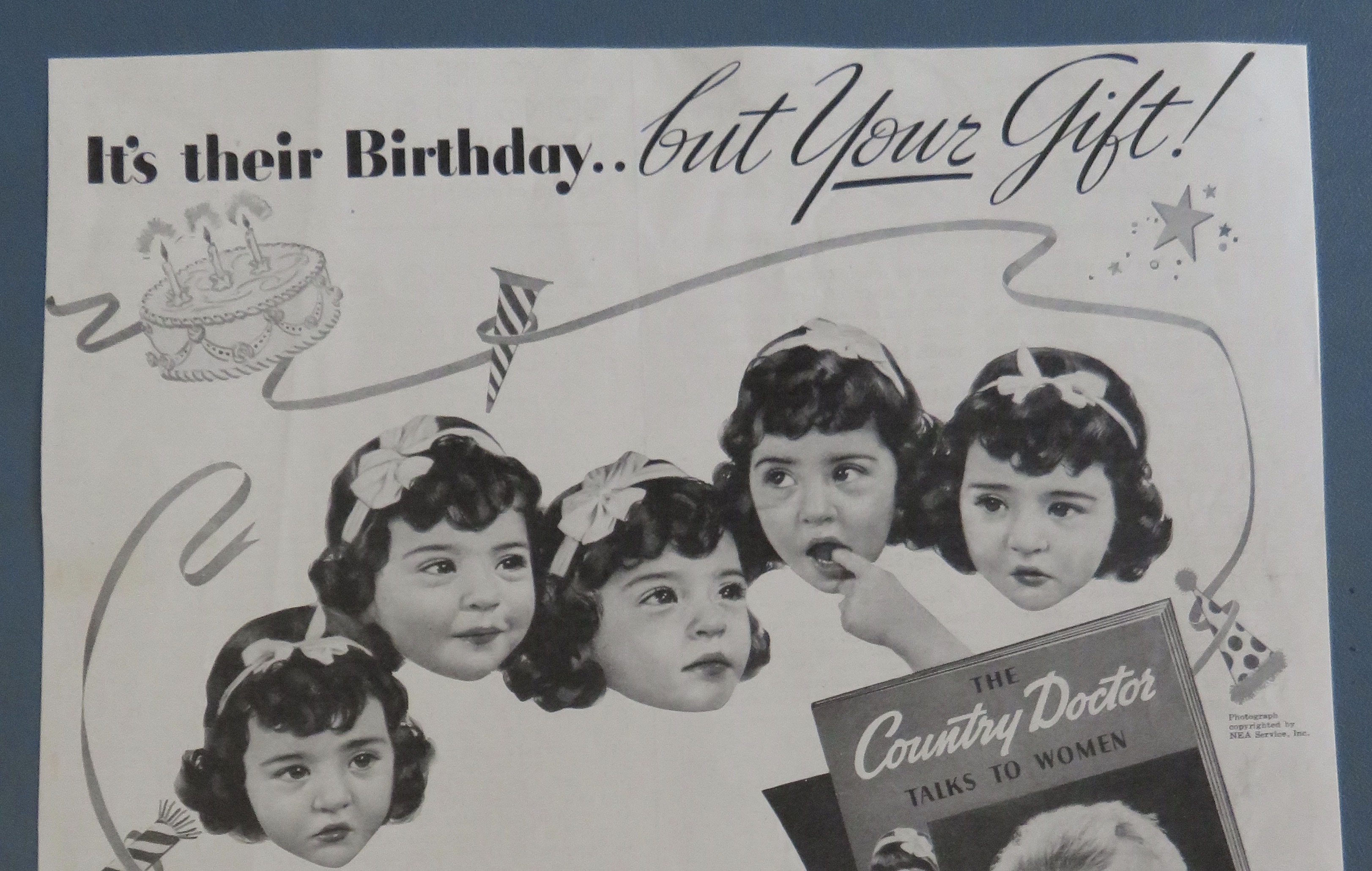 1937 Lysol Disinfectant with the Dionne Quintuplets