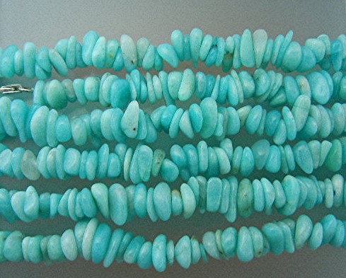 Peruvian Blue Opal Necklace 58 Inches Sterling Silver