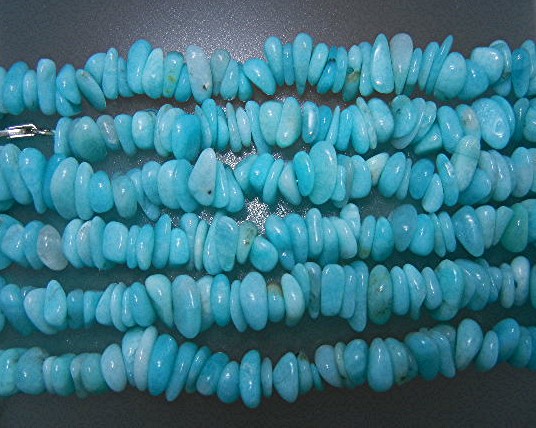 Peruvian Blue Opal Necklace 58 Inches Sterling Silver