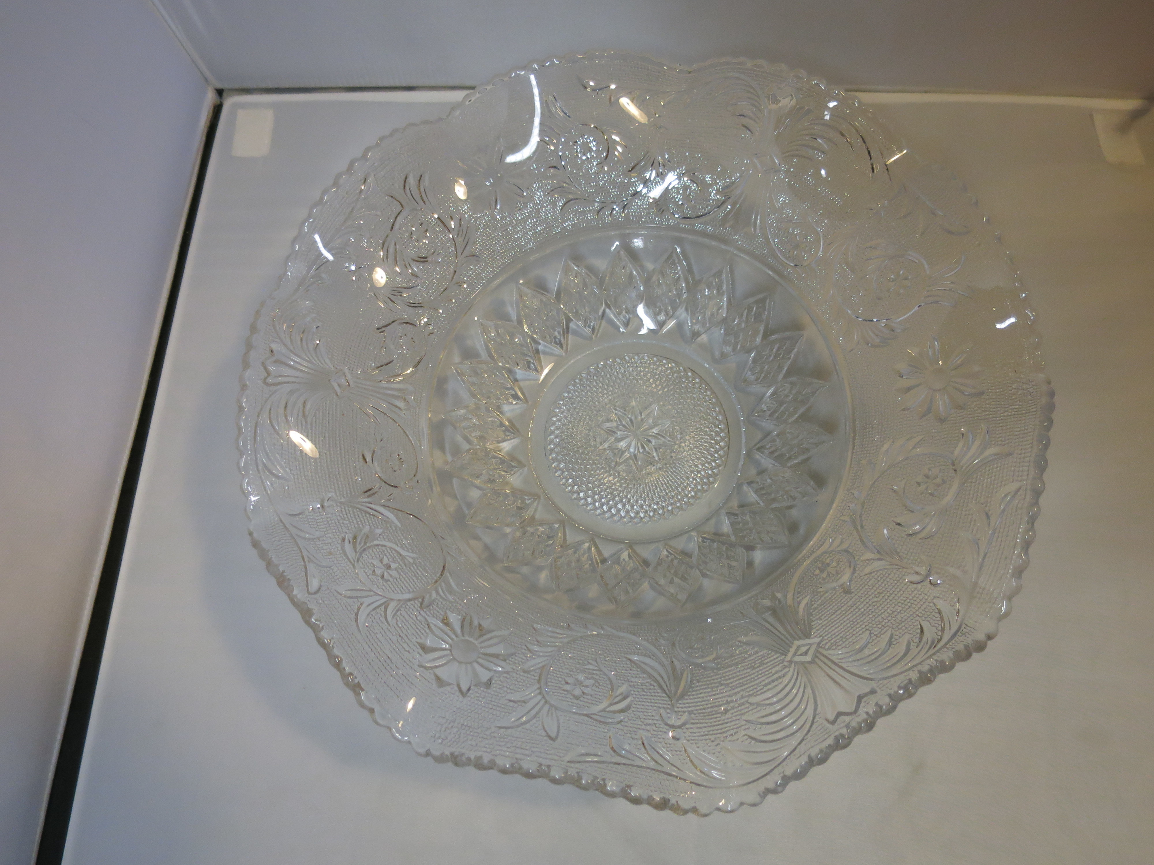 Duncan Miller Clear Sandwich Glass Bowl 11 1/2 inches