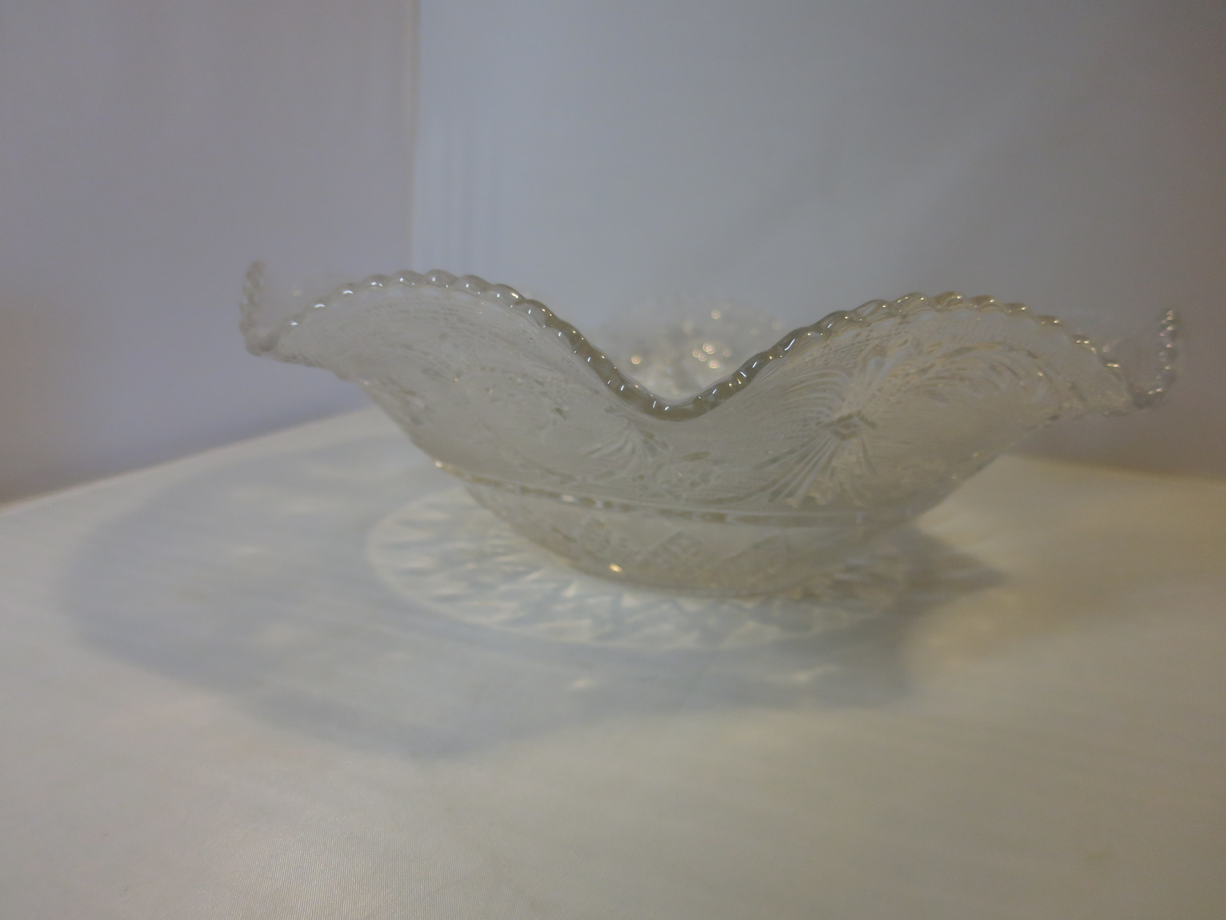 Duncan Miller Clear Sandwich Glass Bowl 11 1/2 inches
