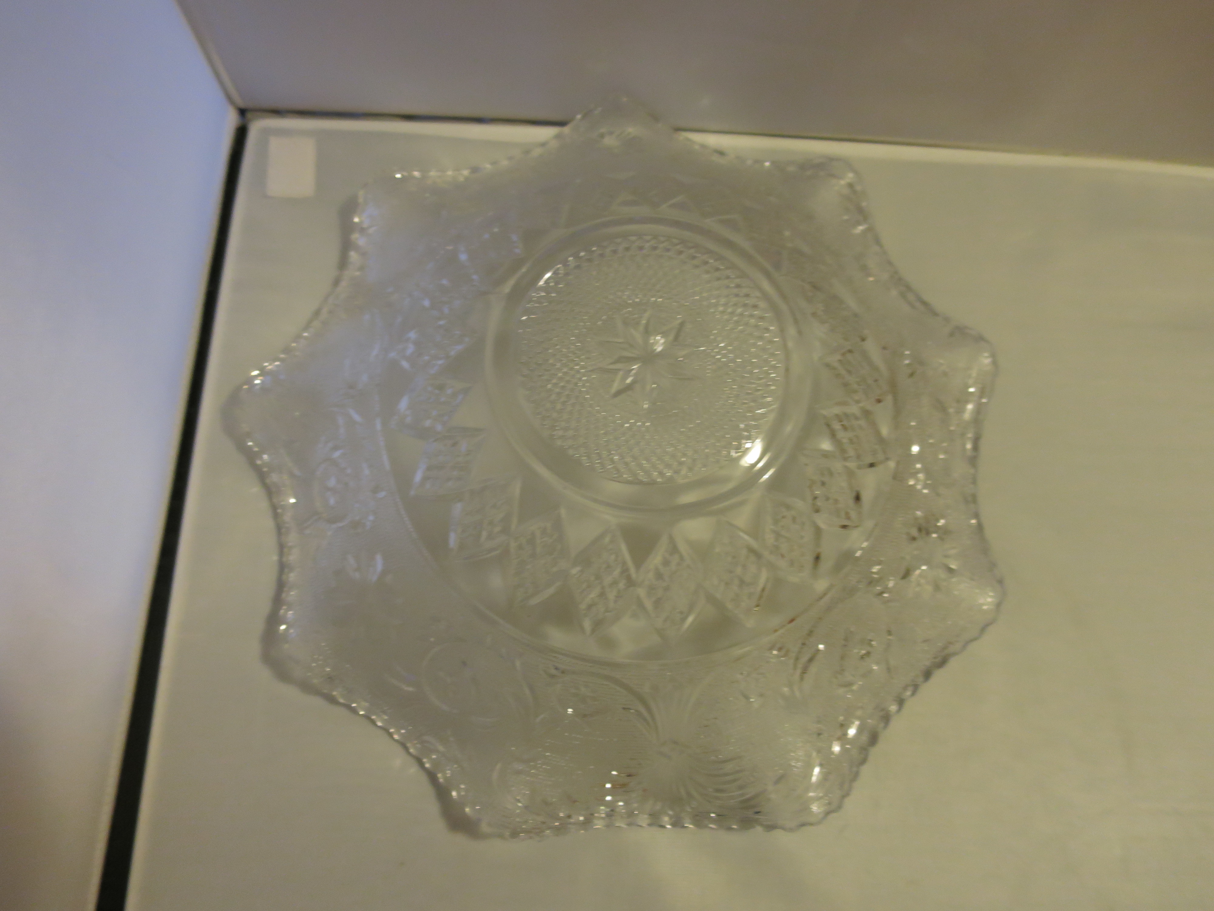 Duncan Miller Clear Sandwich Glass Bowl 11 1/2 inches