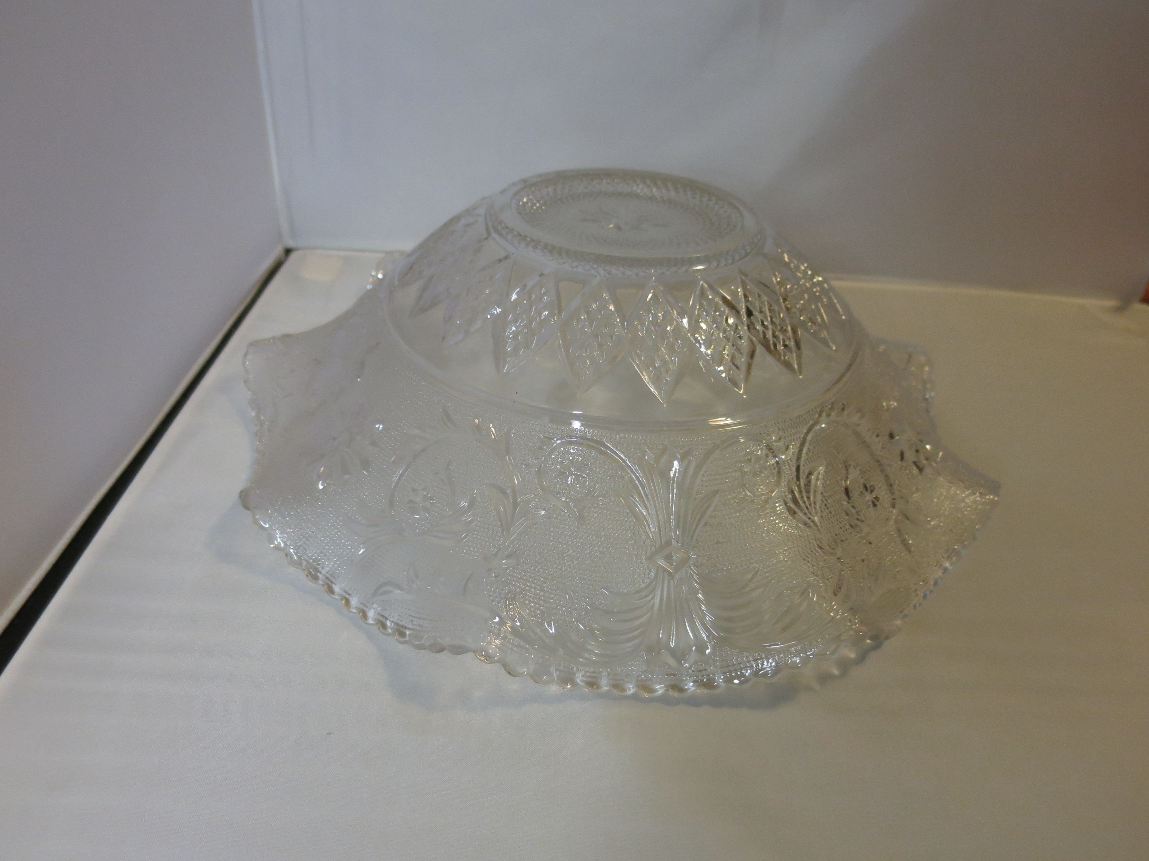 Duncan Miller Clear Sandwich Glass Bowl 11 1/2 inches