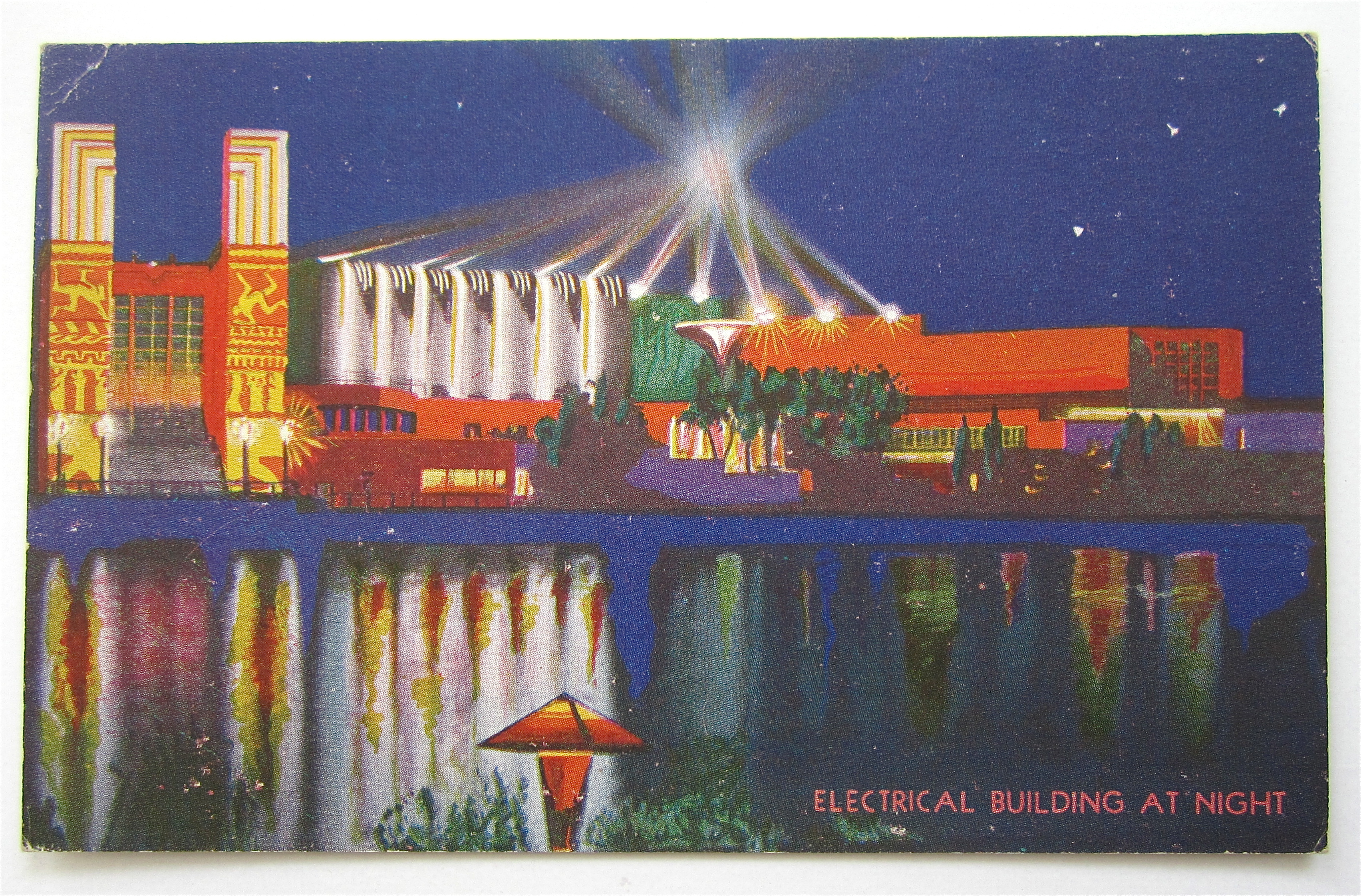 Electrical Building At Night Chicago 1933 Expo Postcard