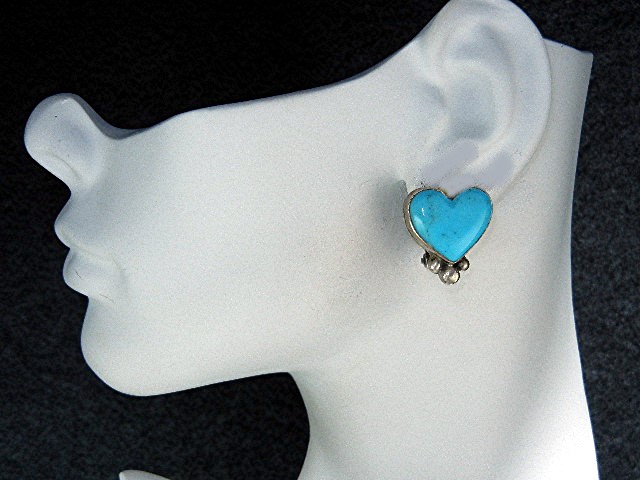 David Troutman Sterling Silver Kingman Turquoise Earrin