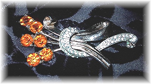 Sterling Silver Rhinestone CORO CRAFT Brooch