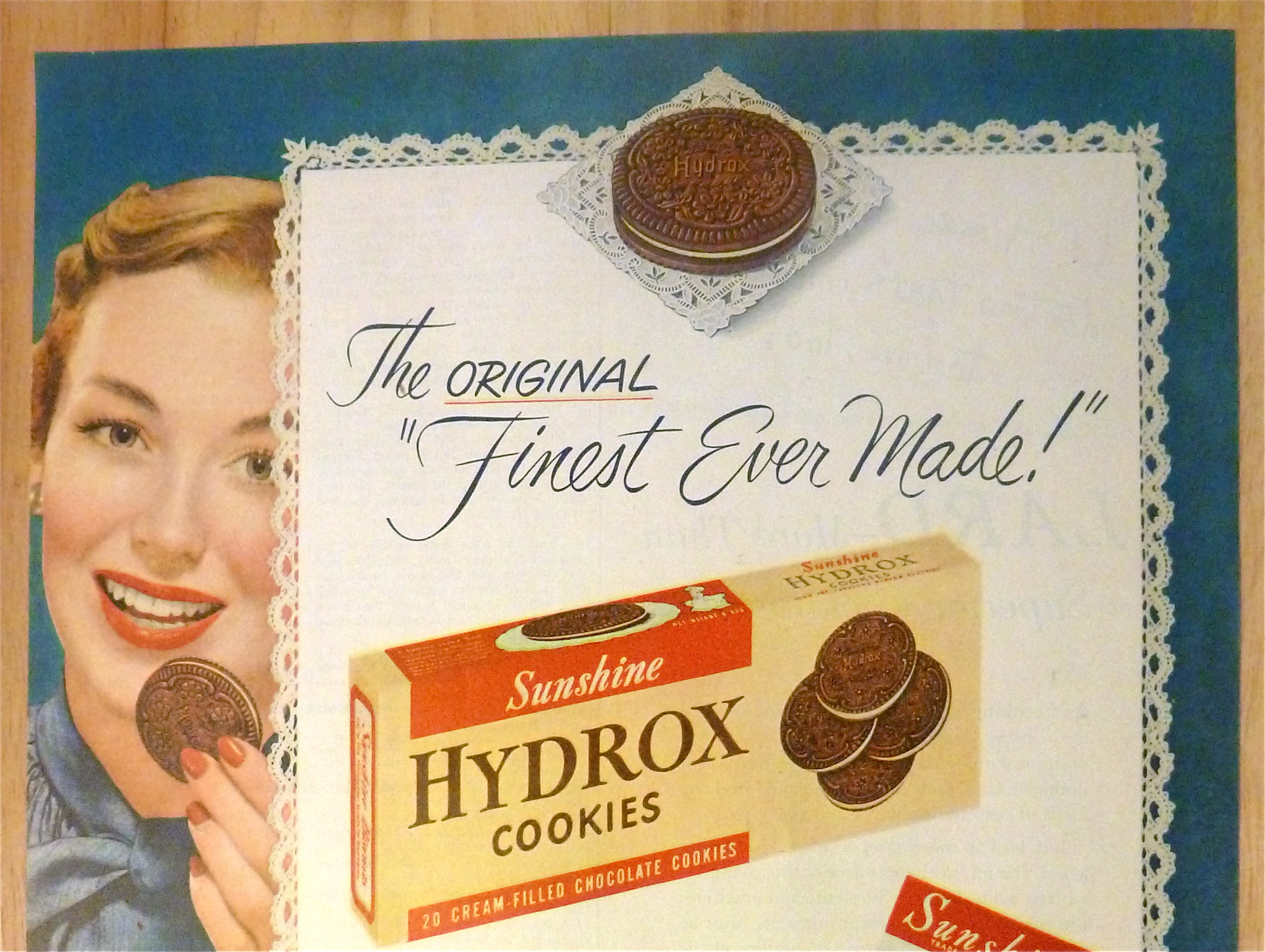 1950 Sunshine Hydrox Cookies with Woman Smiling