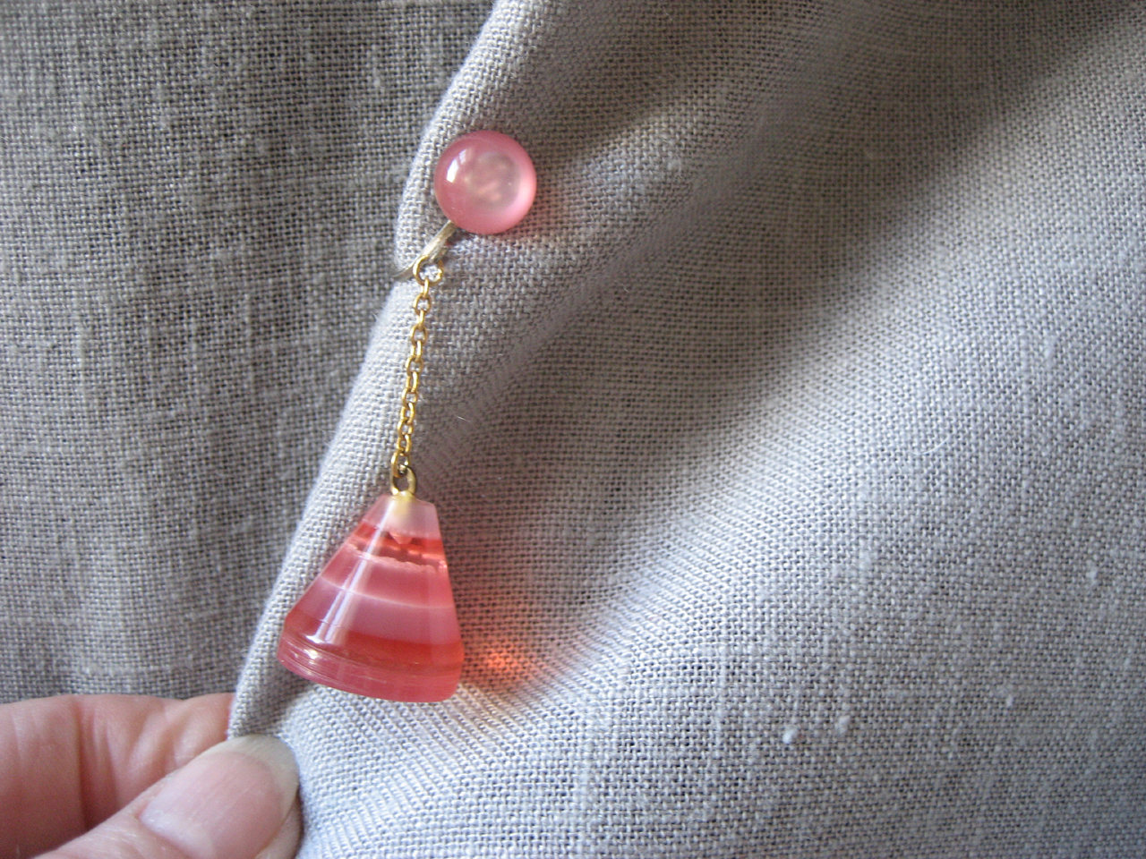 Pink Plastic Earrings from Japan