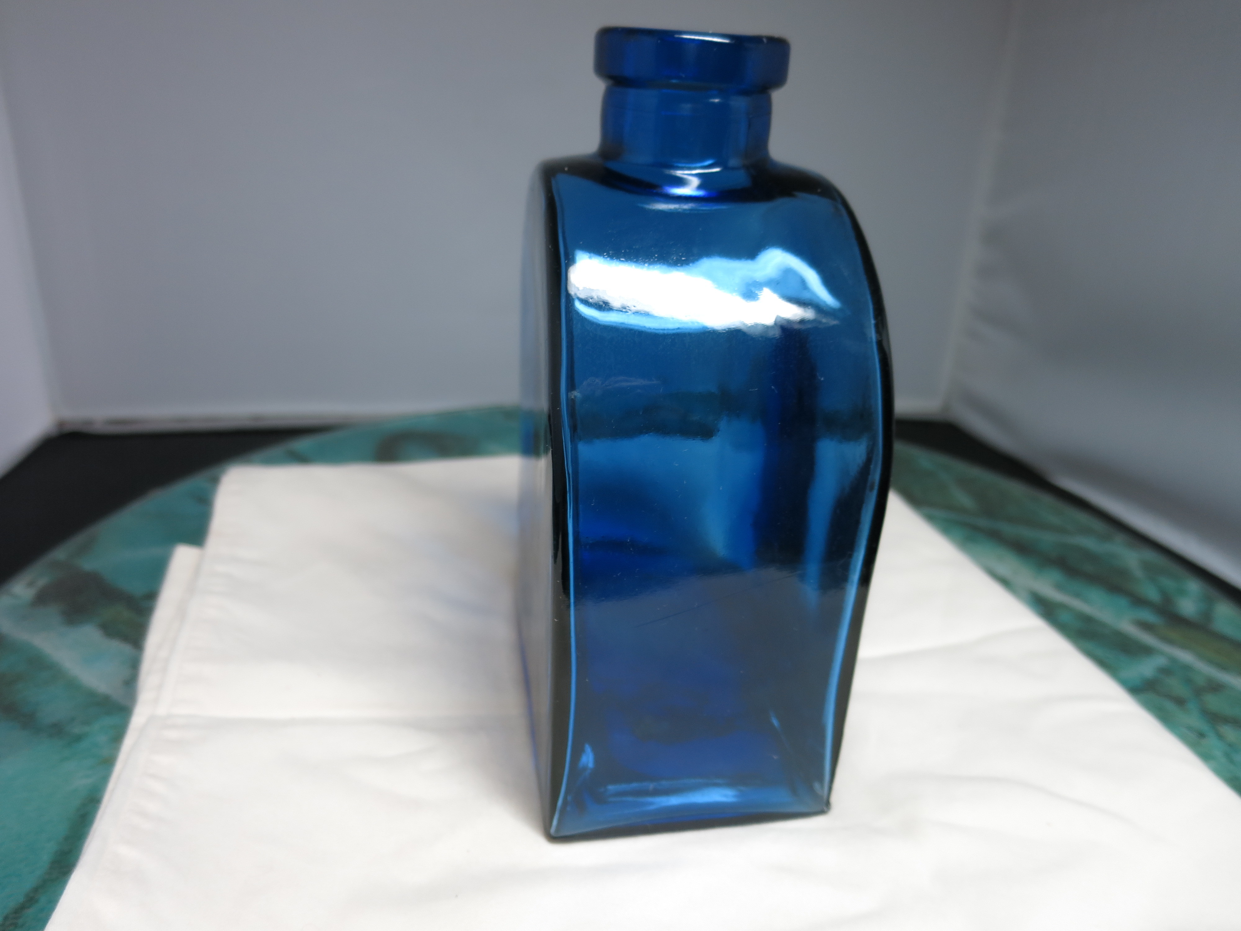 Cobalt Blue Glass Flask Bottle