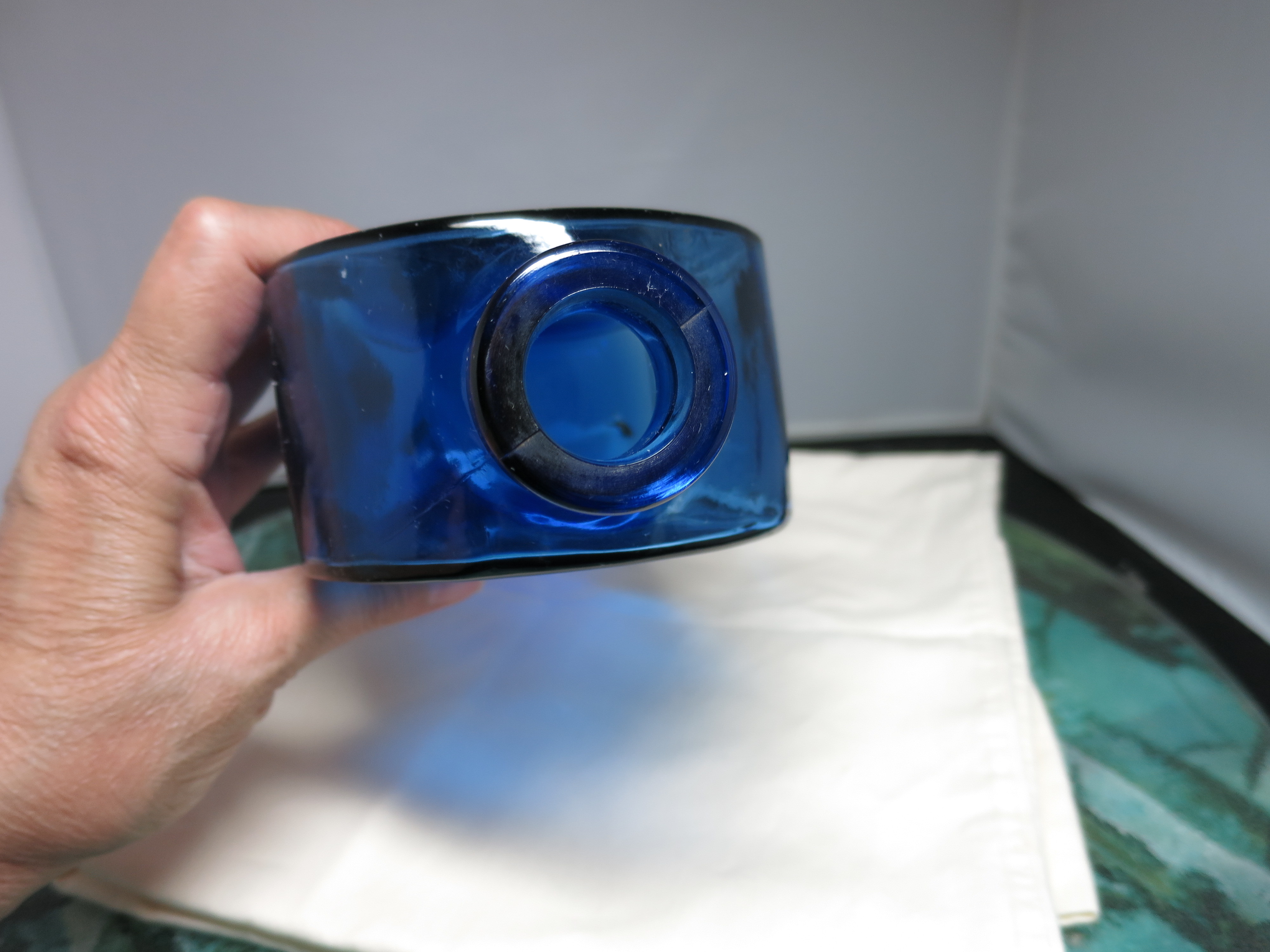 Cobalt Blue Glass Flask Bottle