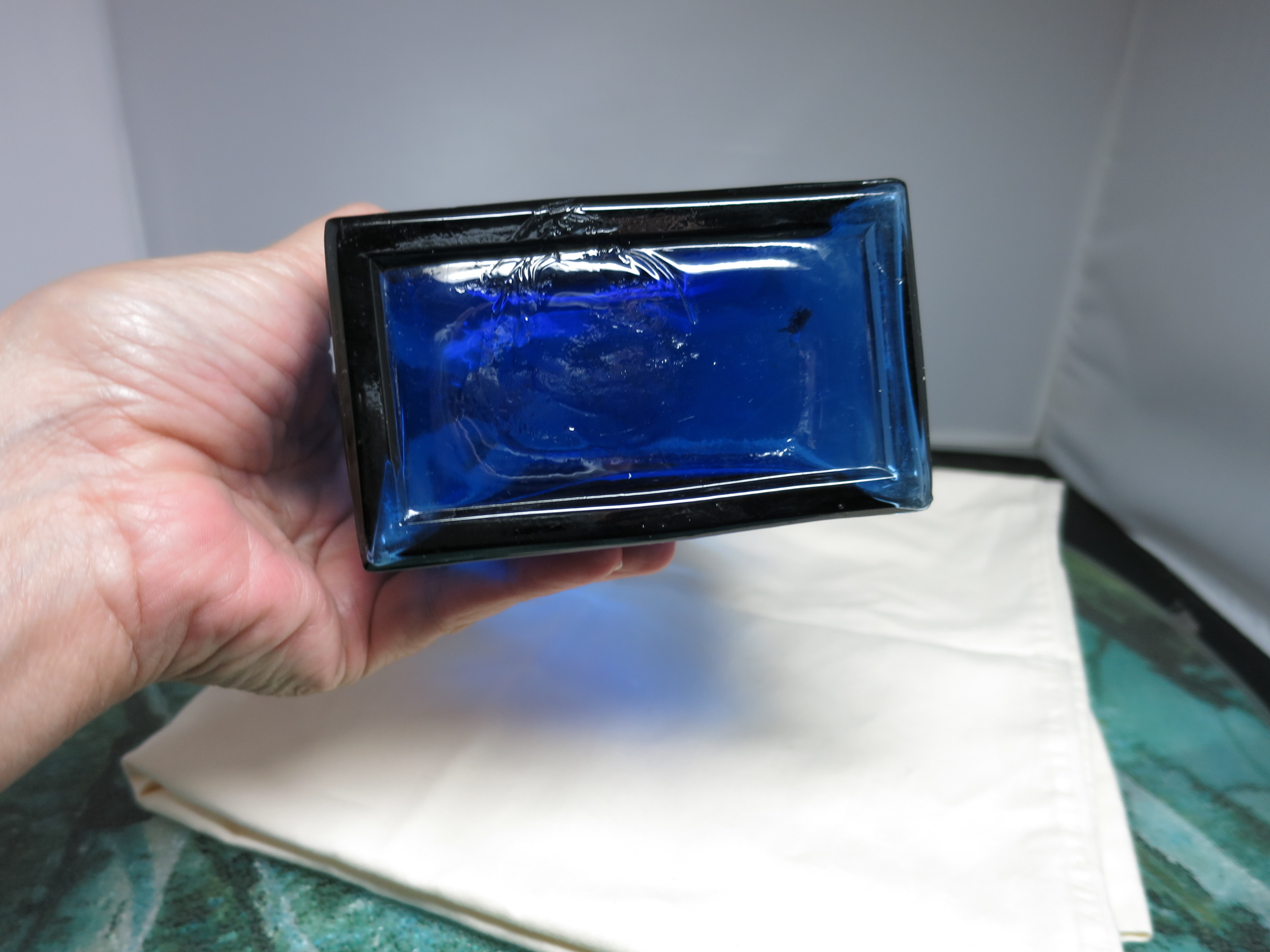 Cobalt Blue Glass Flask Bottle