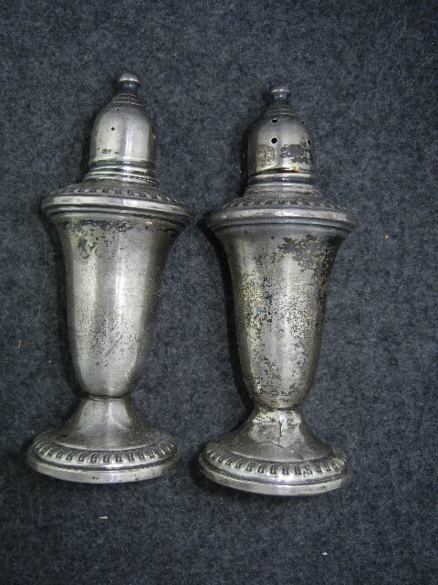 Sterling Silver Salt and Pepper and Candlestick holders