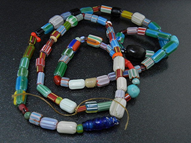 Native American Red Heart Glass Trade Beads 32 Inches