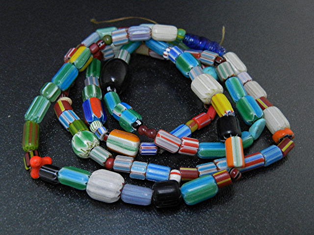 Native American Red Heart Glass Trade Beads 32 Inches