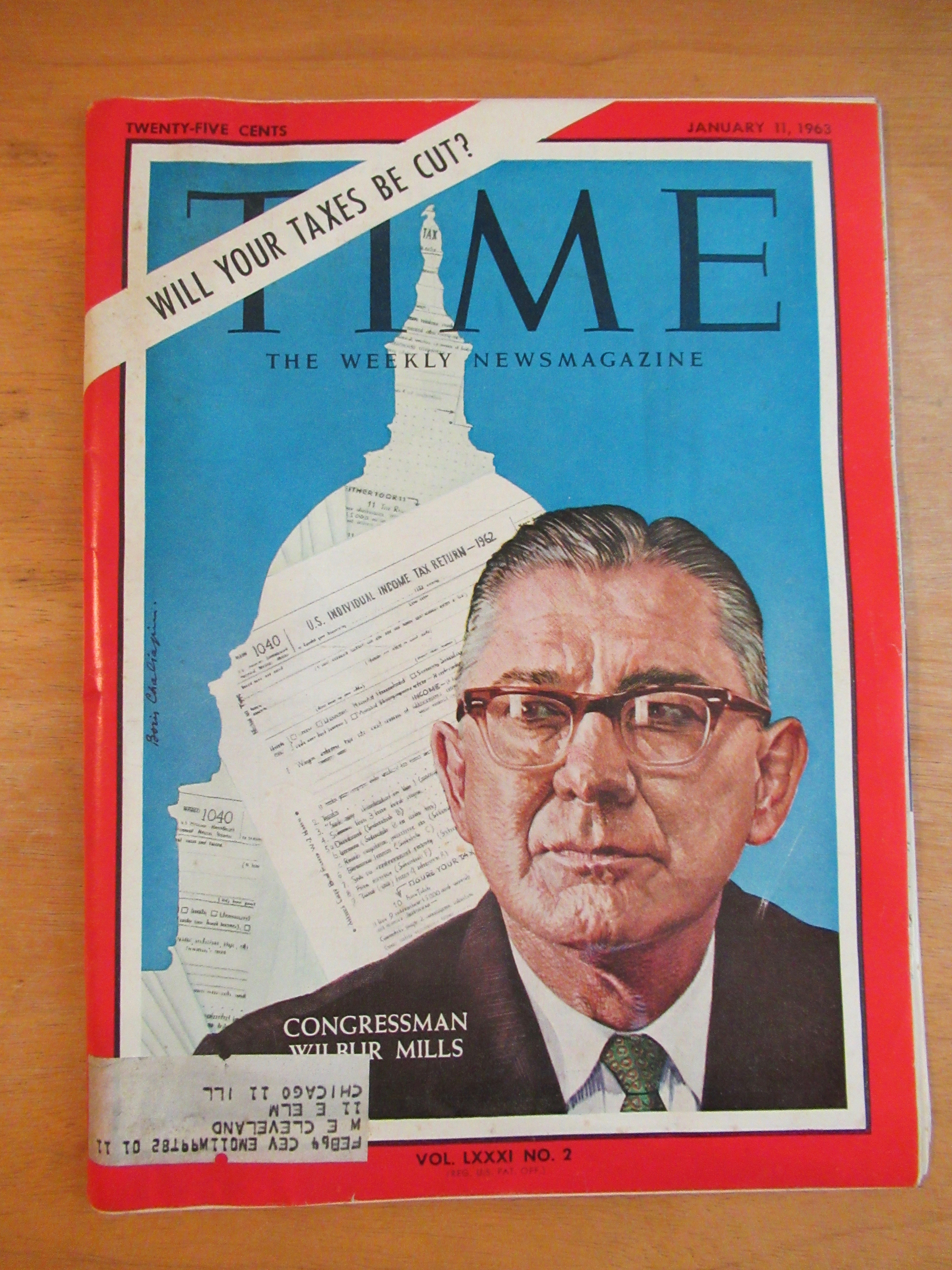 Time Magazine January 11, 1963 Wilbur Mills