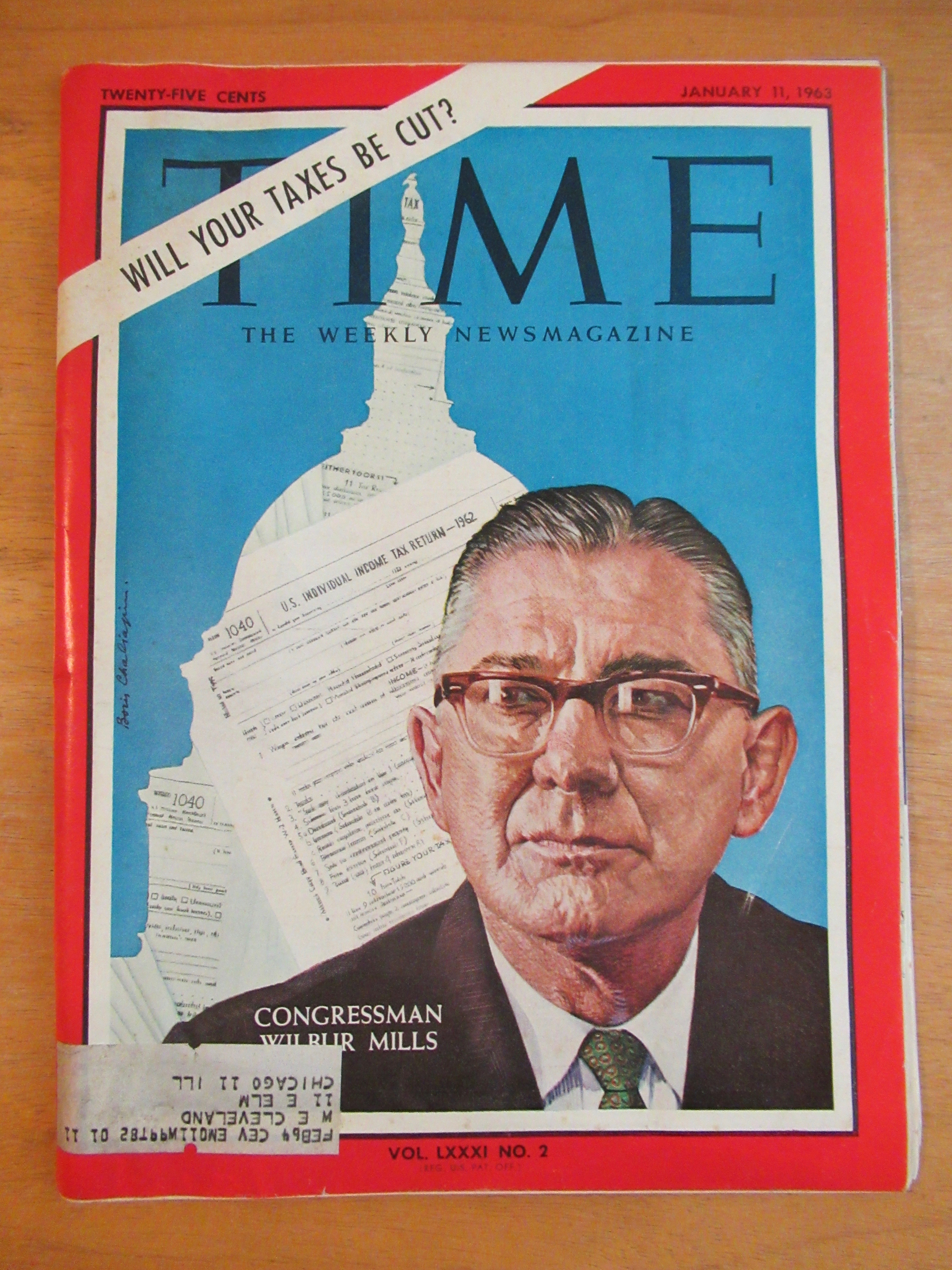 Time Magazine January 11, 1963 Wilbur Mills