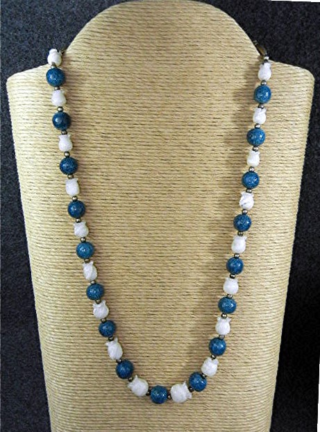 Navajo Sterling Silver Denhim Lapis Mother Pearl Neckla