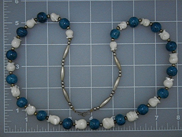 Navajo Sterling Silver Denhim Lapis Mother Pearl Neckla