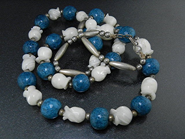 Navajo Sterling Silver Denhim Lapis Mother Pearl Neckla