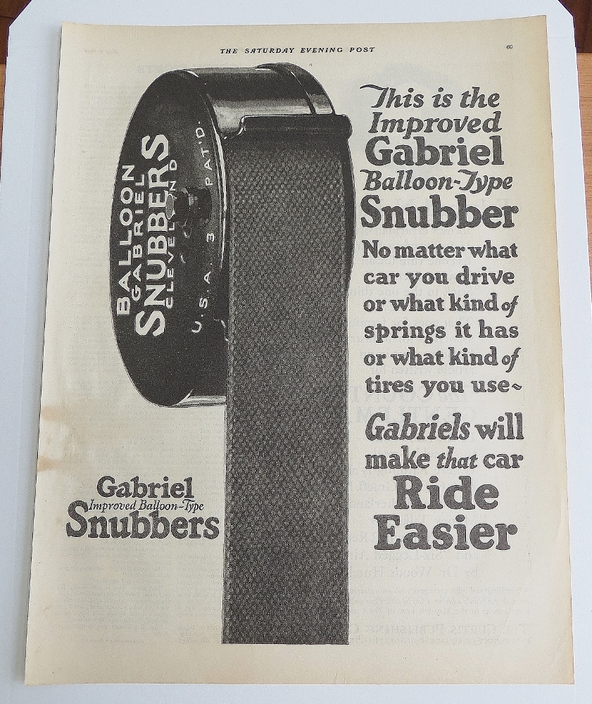 1925 Gabriel Snubbers With Balloon Type Snubber