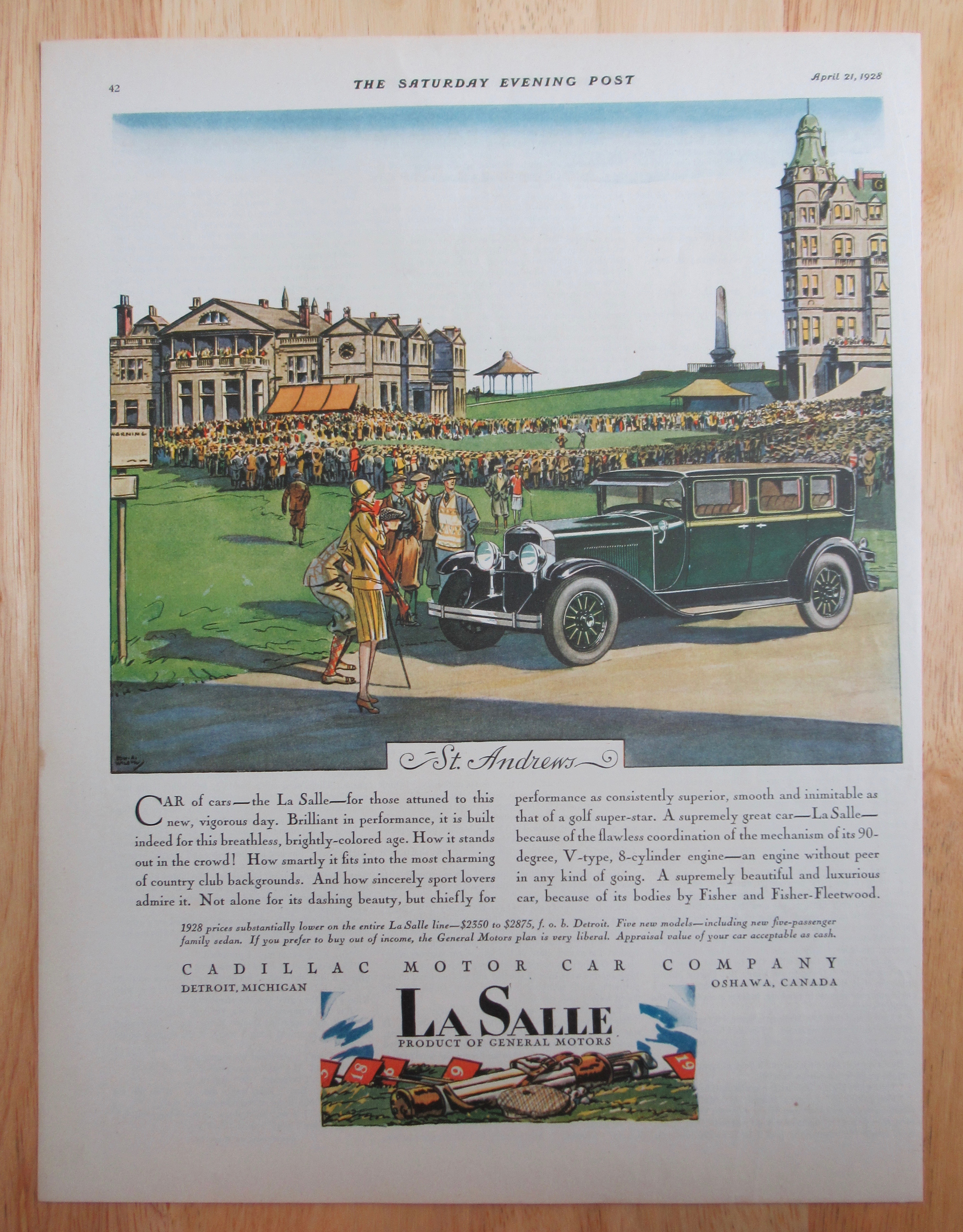 1928 La Salle Automobile with La Salle in St Andrews