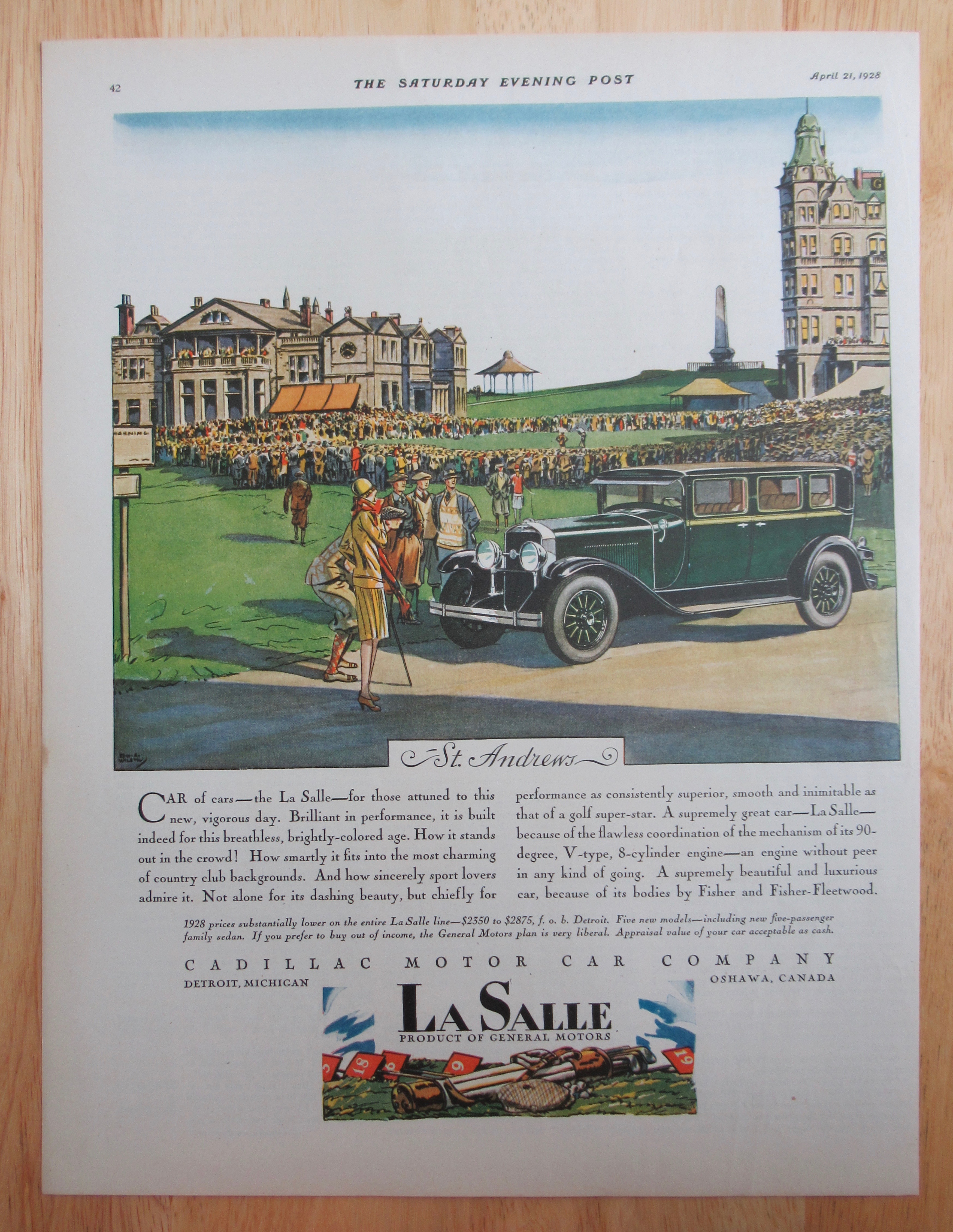 1928 La Salle Automobile with La Salle in St Andrews
