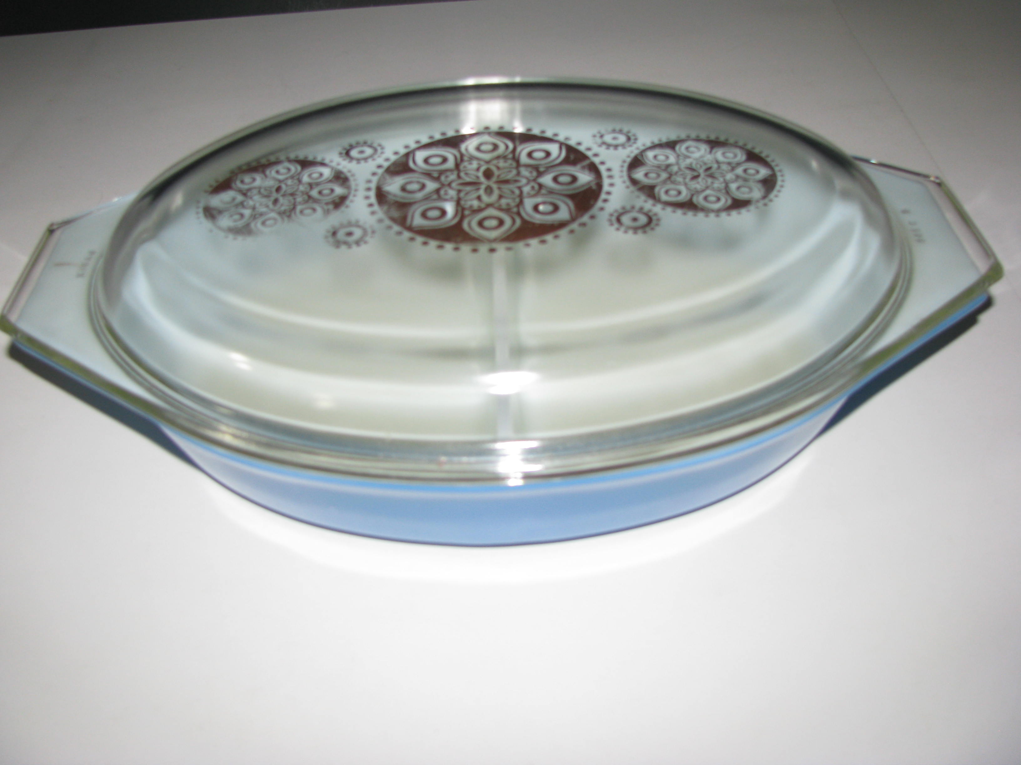 Vintage Pyrex Royal Blue Promo 063 1.5qt Divided Dish