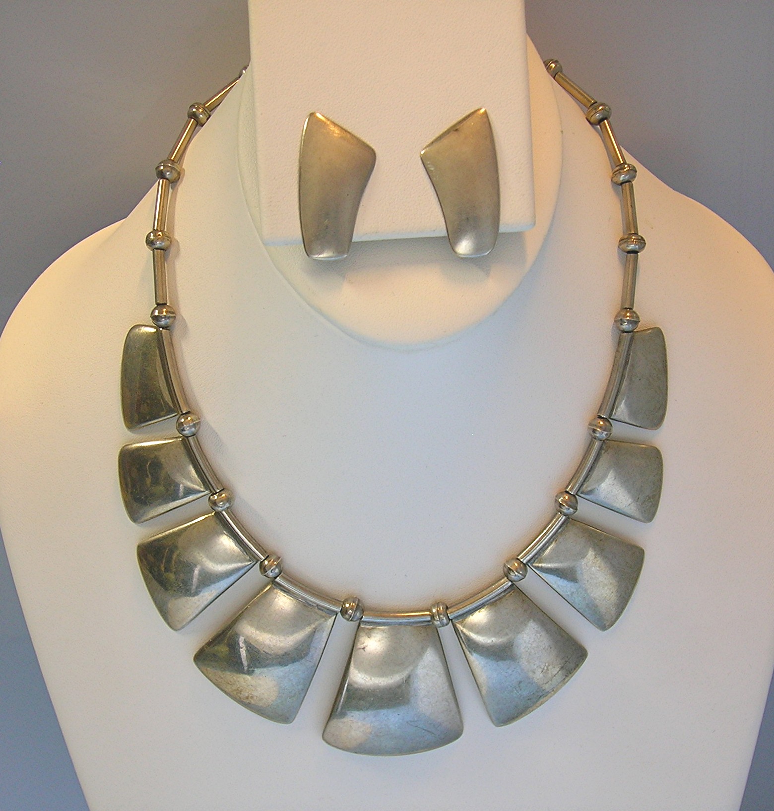 Mexico Sterling Silver RIVERAS Necklace Earrings