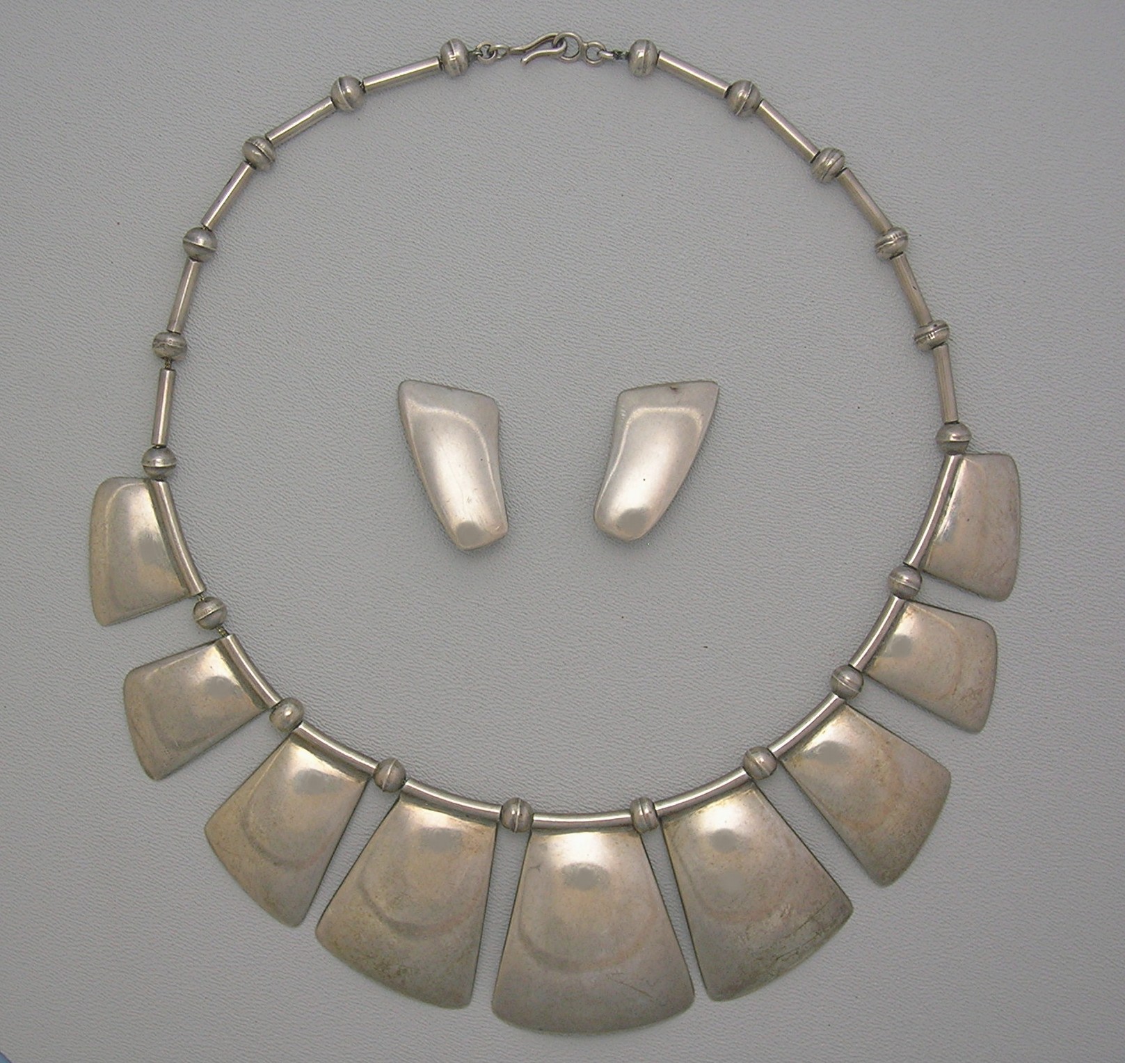 Mexico Sterling Silver RIVERAS Necklace Earrings