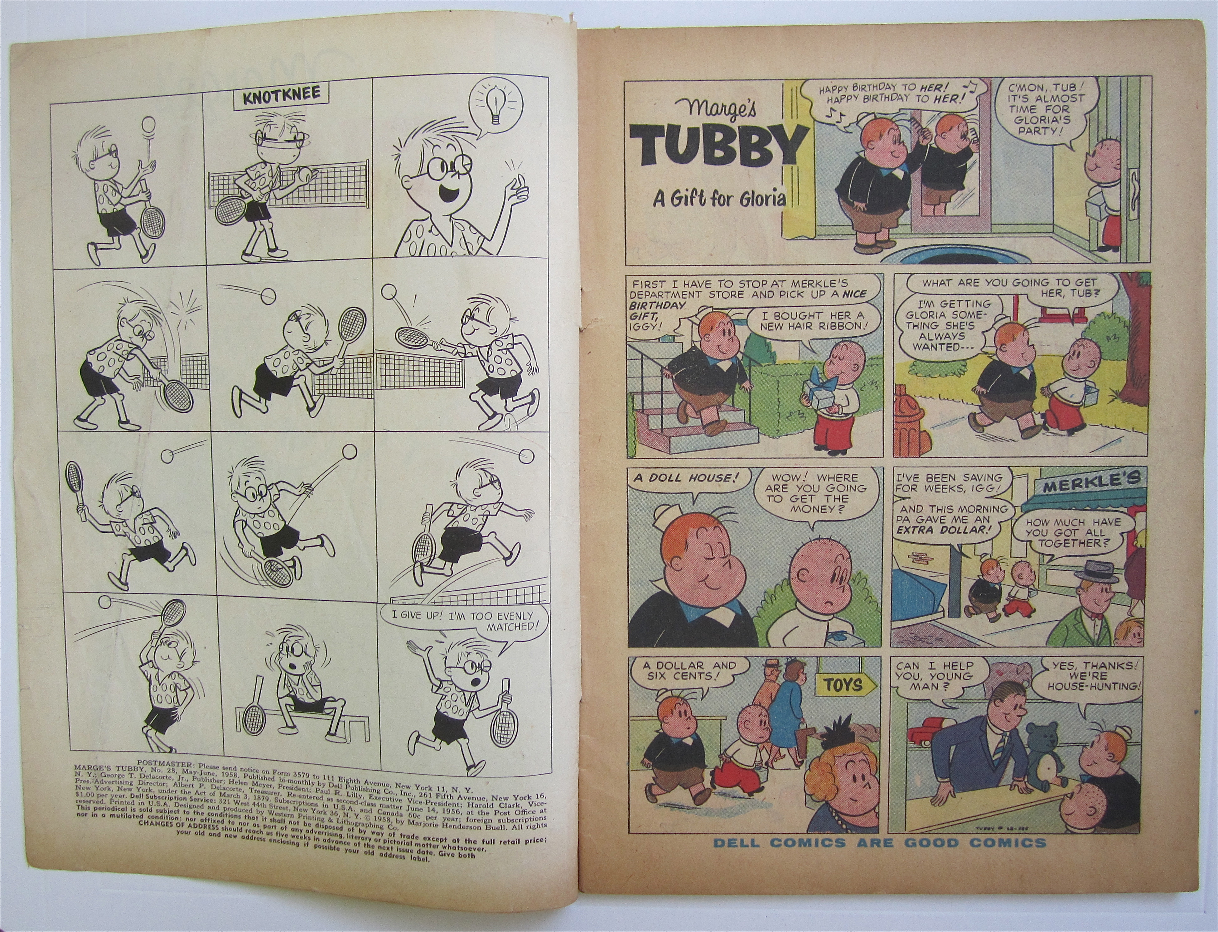 Marge's Tubby Comic May-June 1958 Gift For Gloria