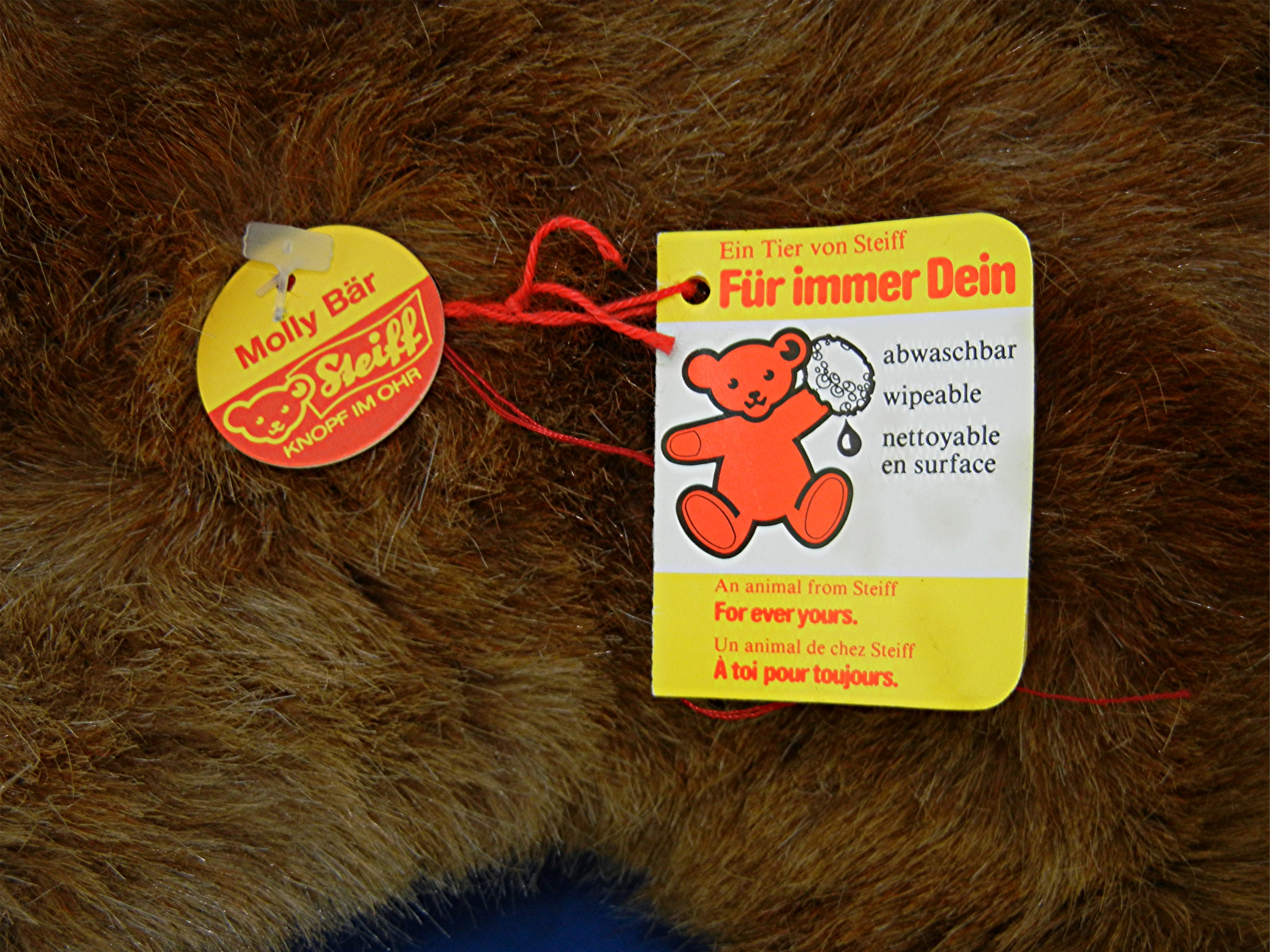 Steiff Plush Brown Molly Bar Teddy Bear