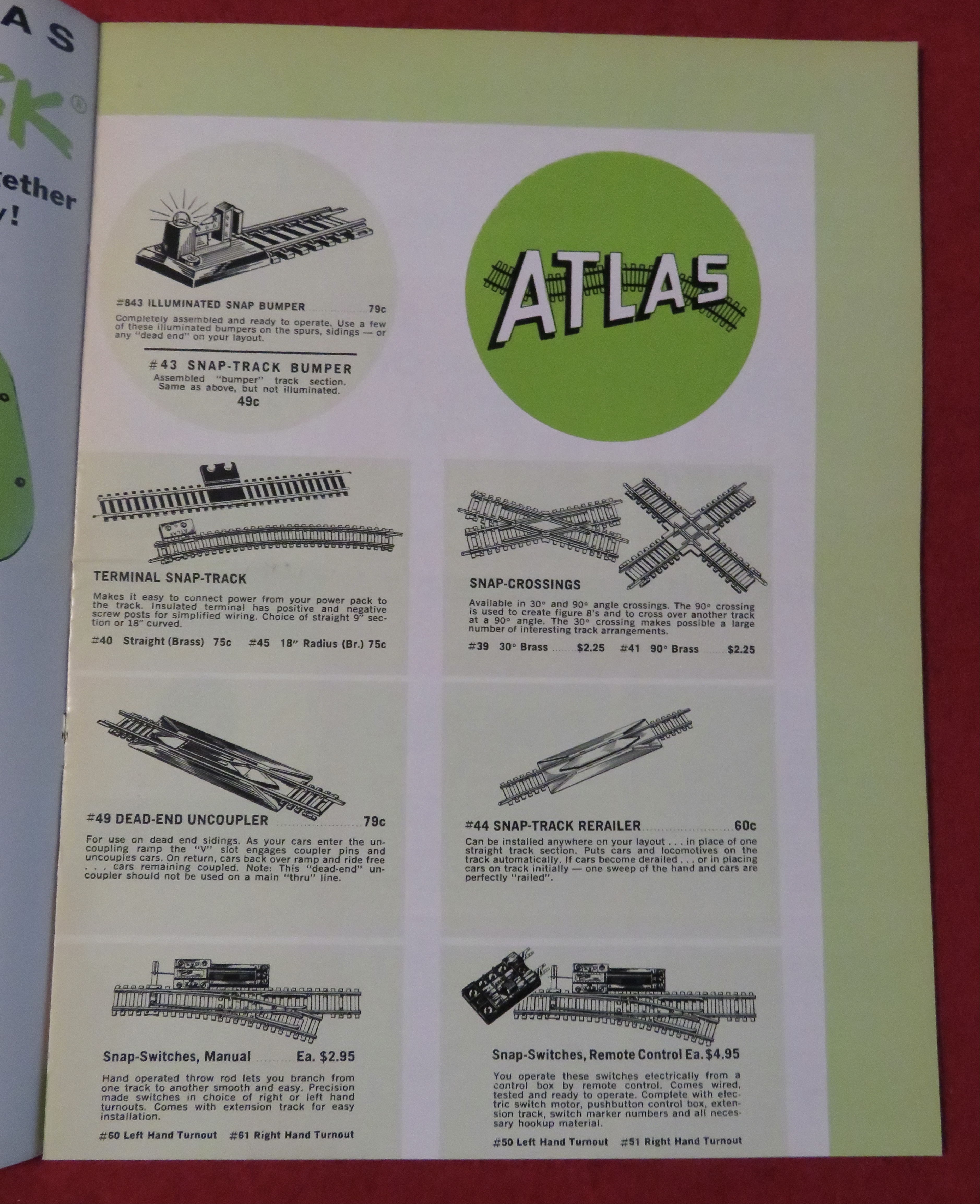 Atlas HO Gauge Track Catalog 1960's
