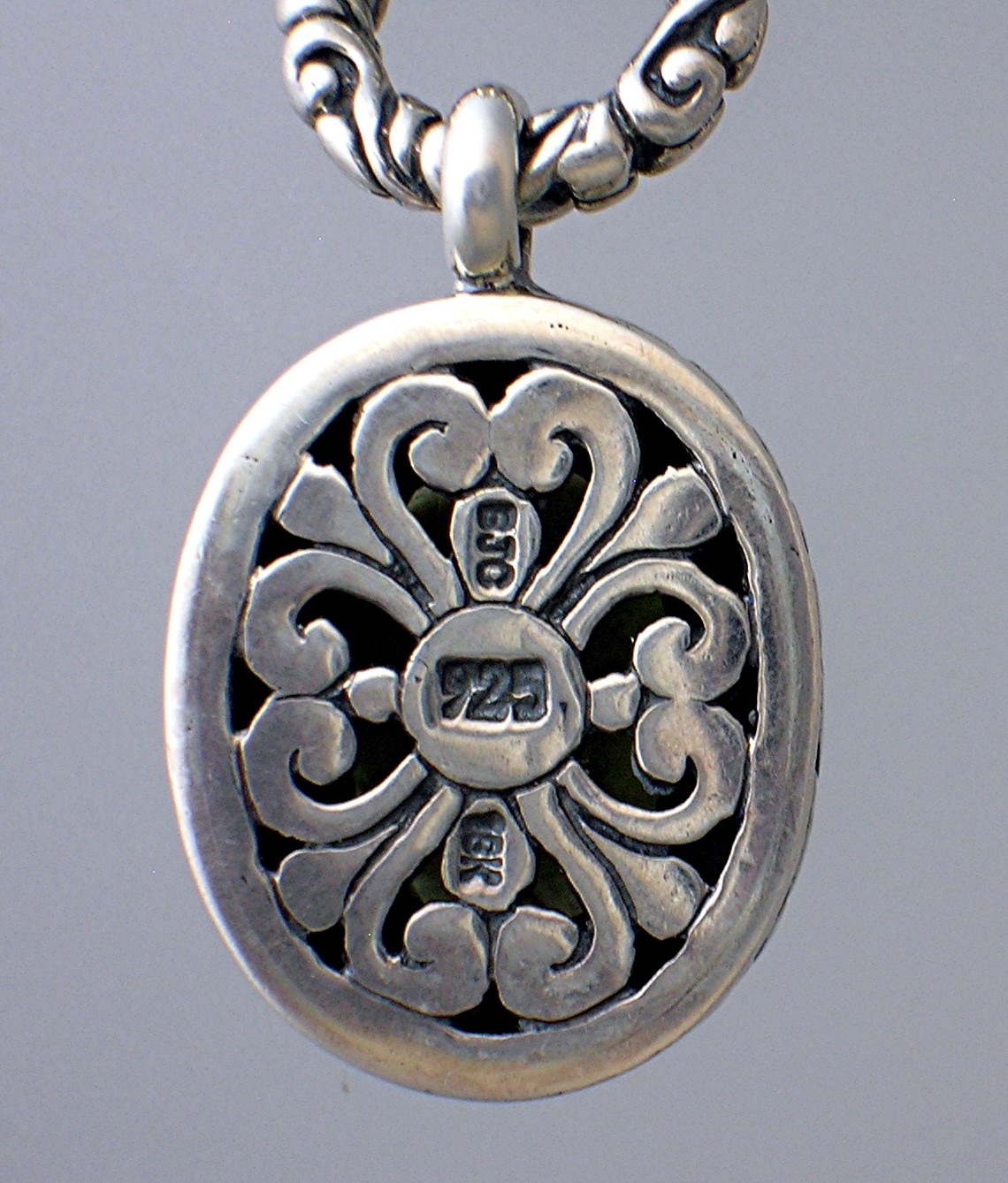 18K Gold Green Amethyst Sterling Silver Toggle Necklace