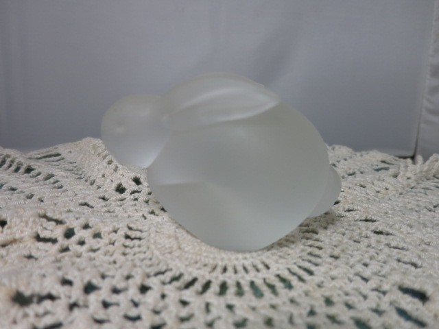 Interpur Satin Whiate Bunny Rabbit Figurine Contemporary Blown