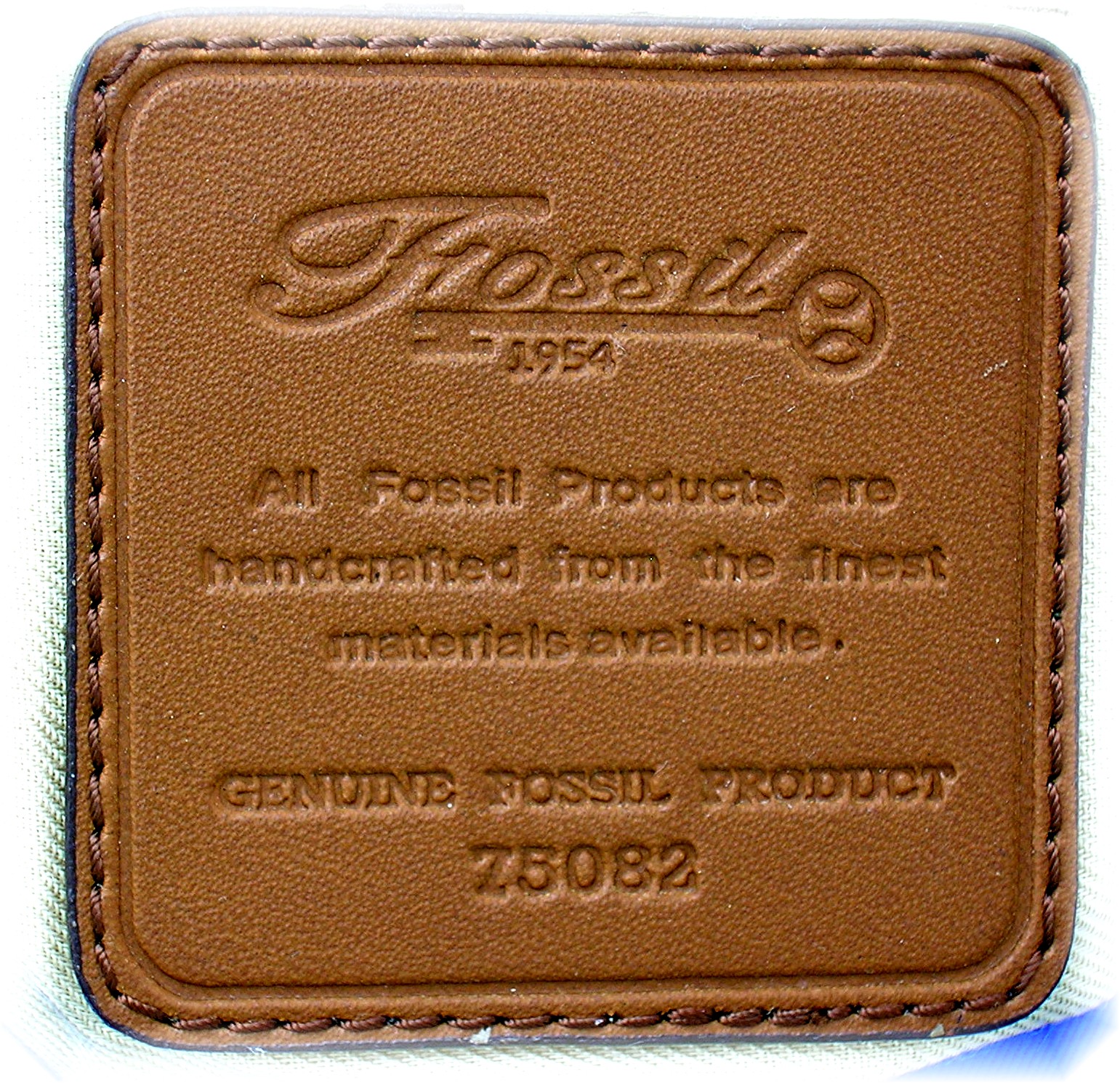 Fossil Cream Fabric  and brown Leather Trim Purse