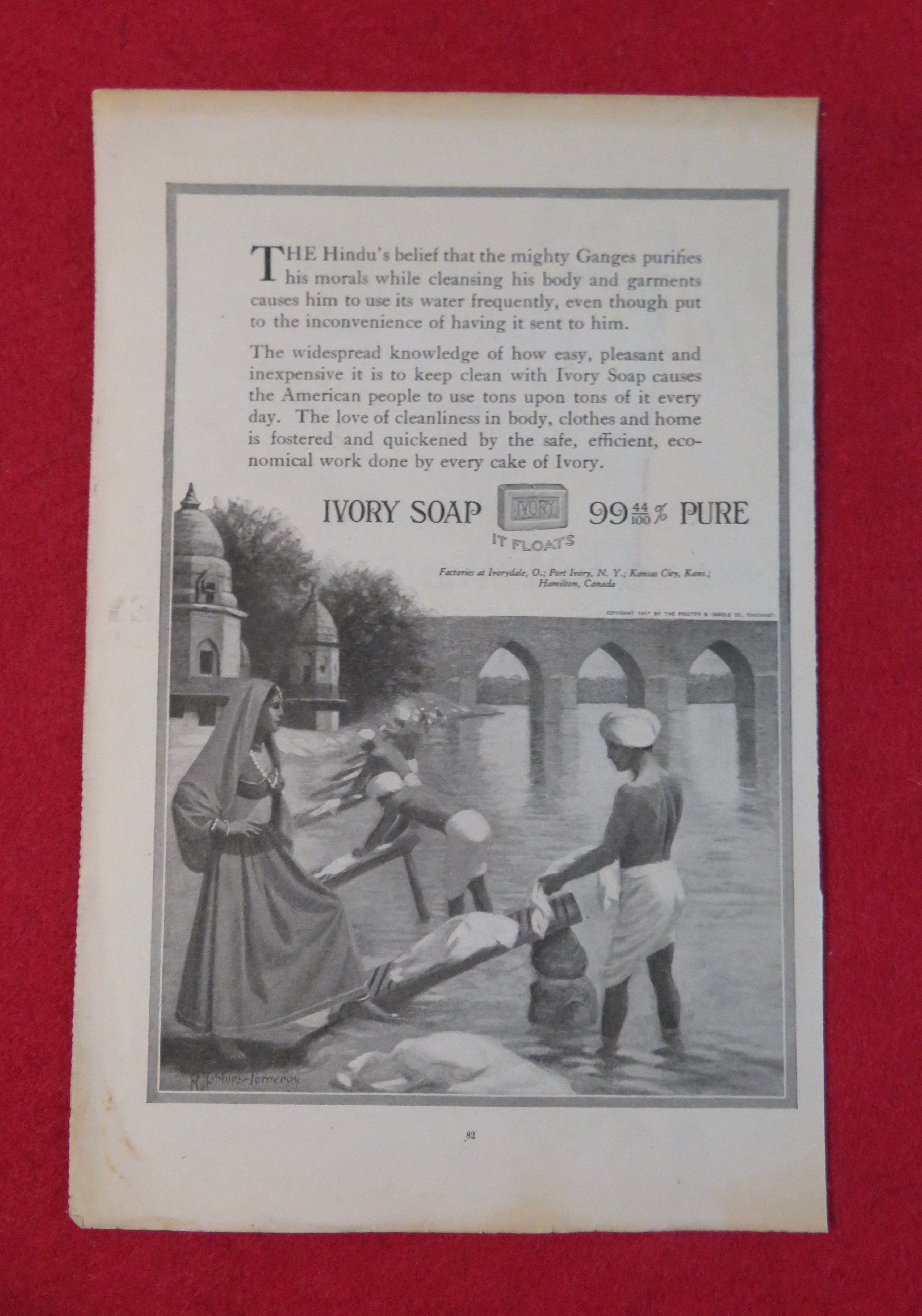 1917 Ivory Soap with Hindus & The Ganges