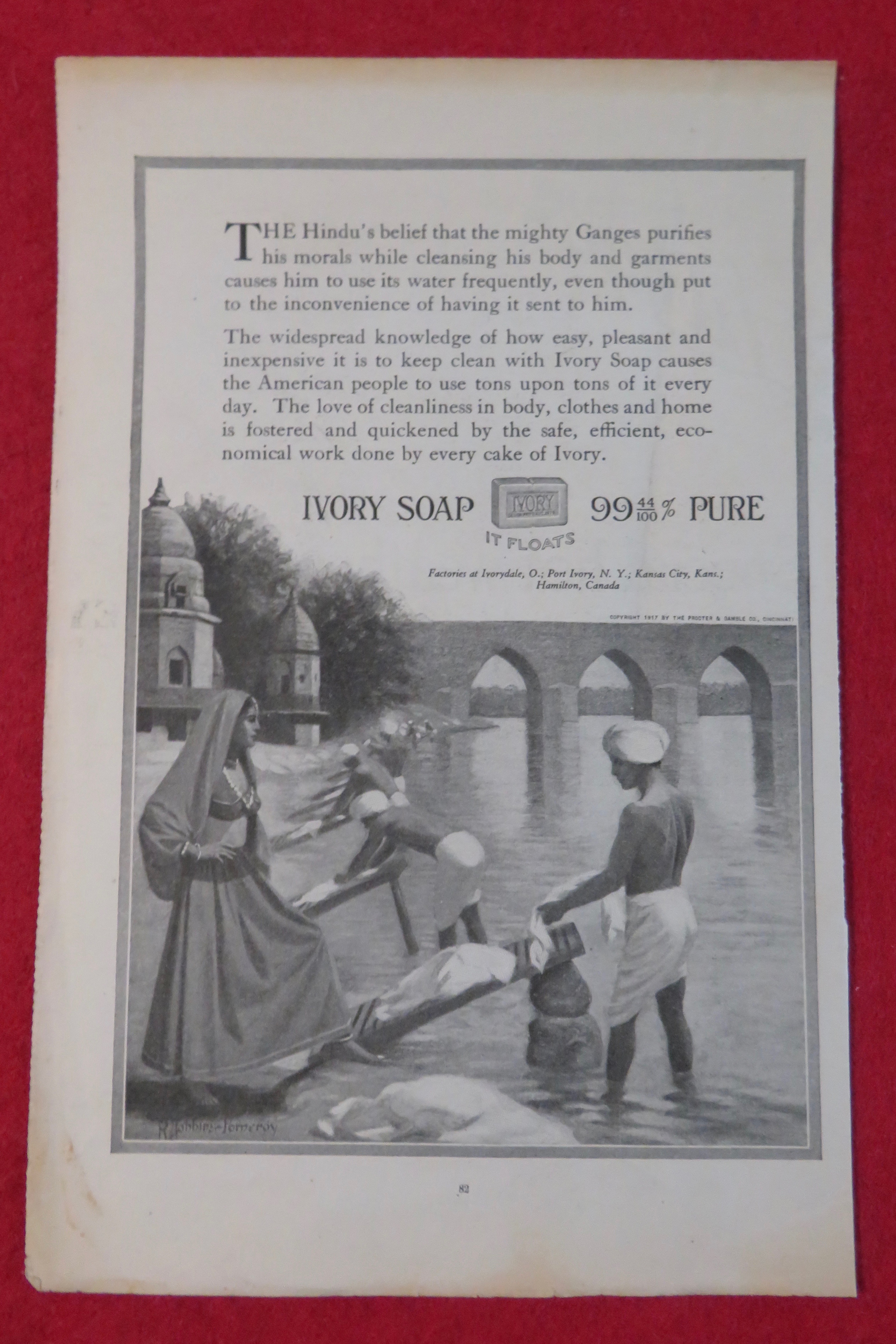 1917 Ivory Soap with Hindus & The Ganges