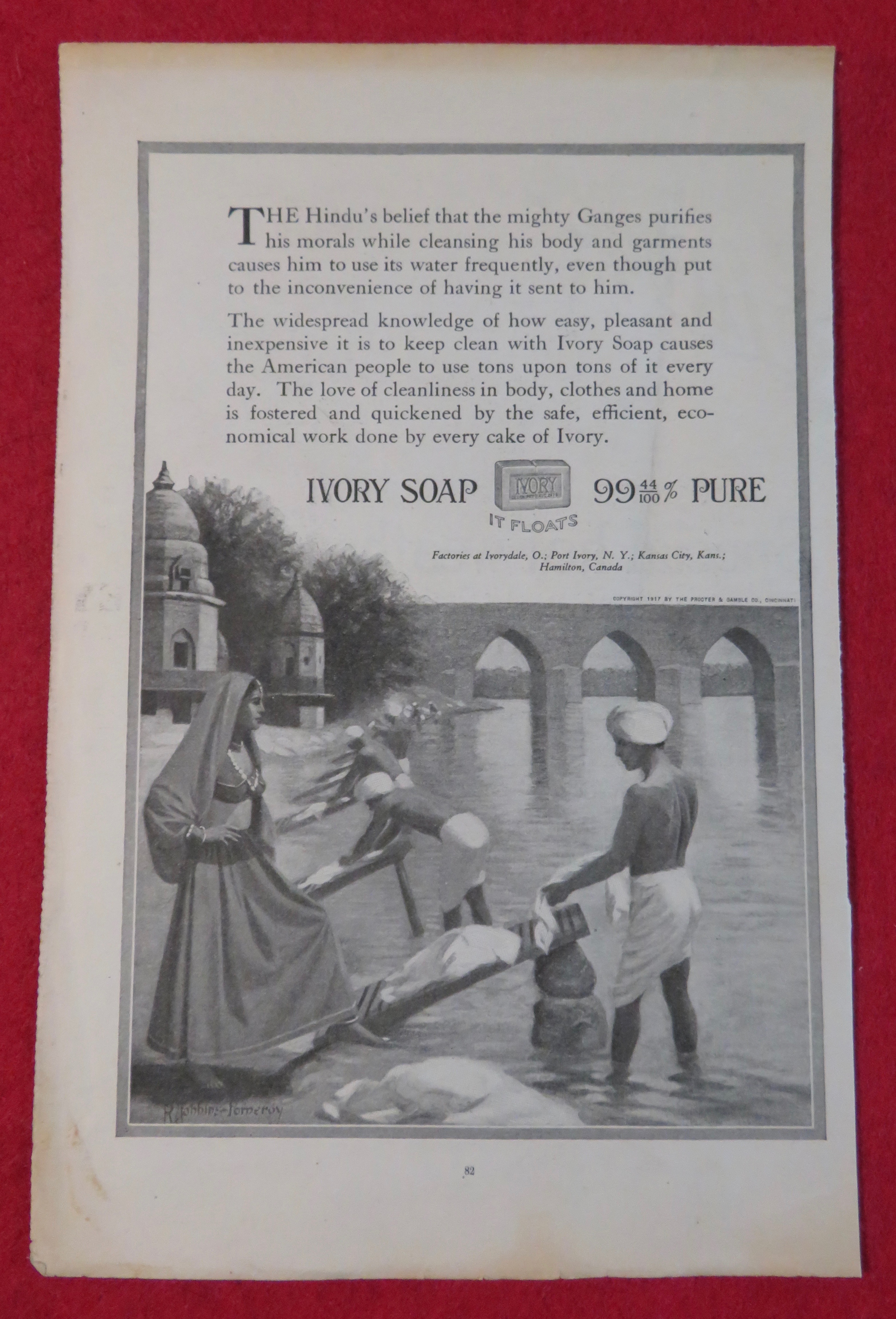 1917 Ivory Soap with Hindus & The Ganges